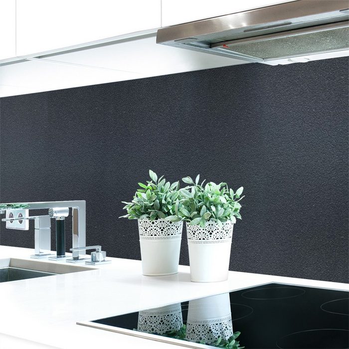 DRUCK-EXPERT Küchenrückwand Küchenrückwand Graphit Schwarz Premium Hart-PVC 0 4 mm selbstklebend