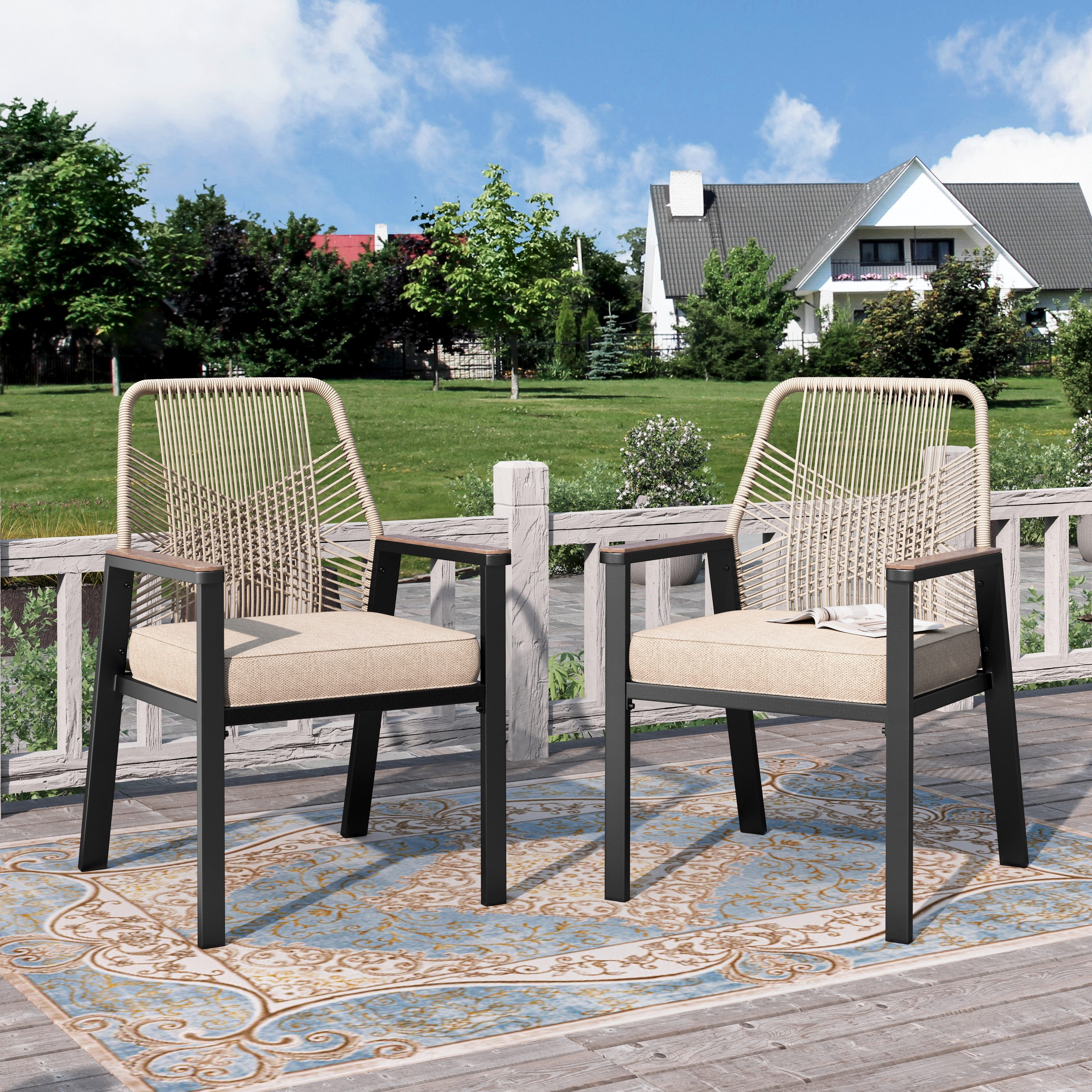 PHI VILLA Gartenstuhl (Gartensessel Balkonstuhl Outdoor Sessel Chair), Gart günstig online kaufen