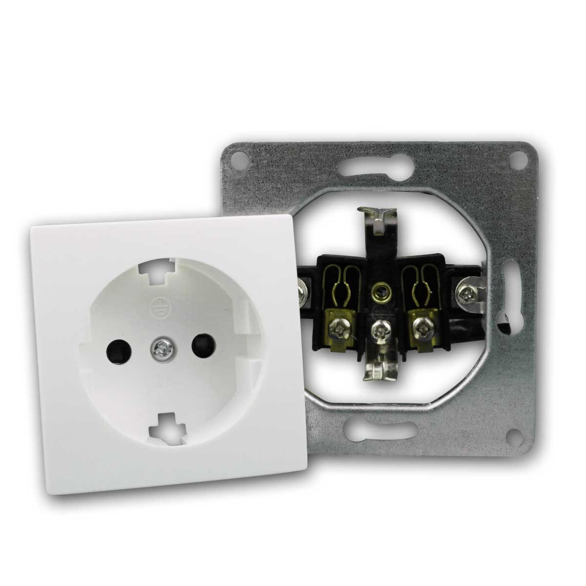 McPower FLAIR Steckdose weiß,250V~/16A,UP,o Rahme,Schrauba Unterputzschalter