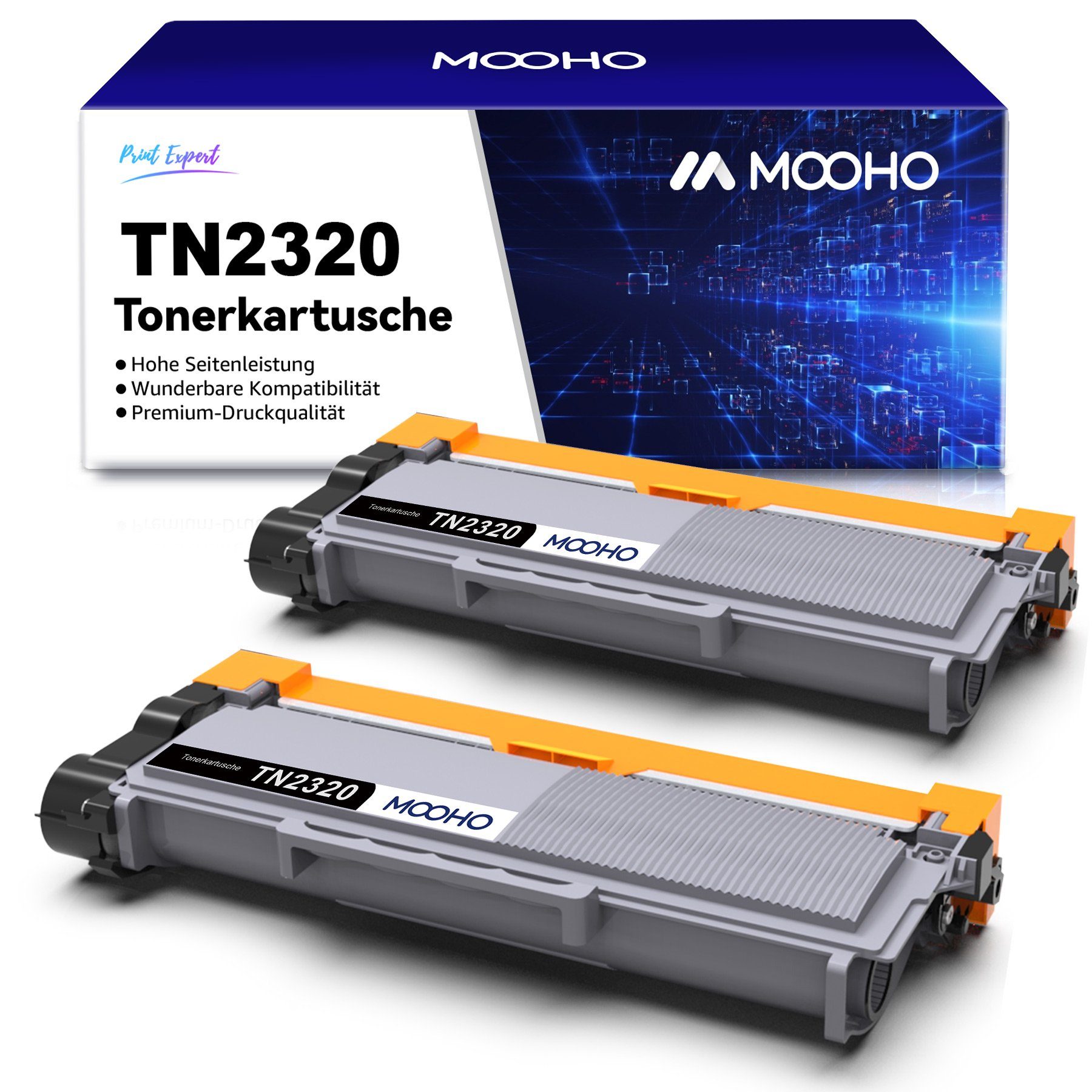 Brother für MOOHO 2x TN-2420 Kompatibel TN-1050 TN-2220 TN2320 Tonerpatrone schwarze TN-2320