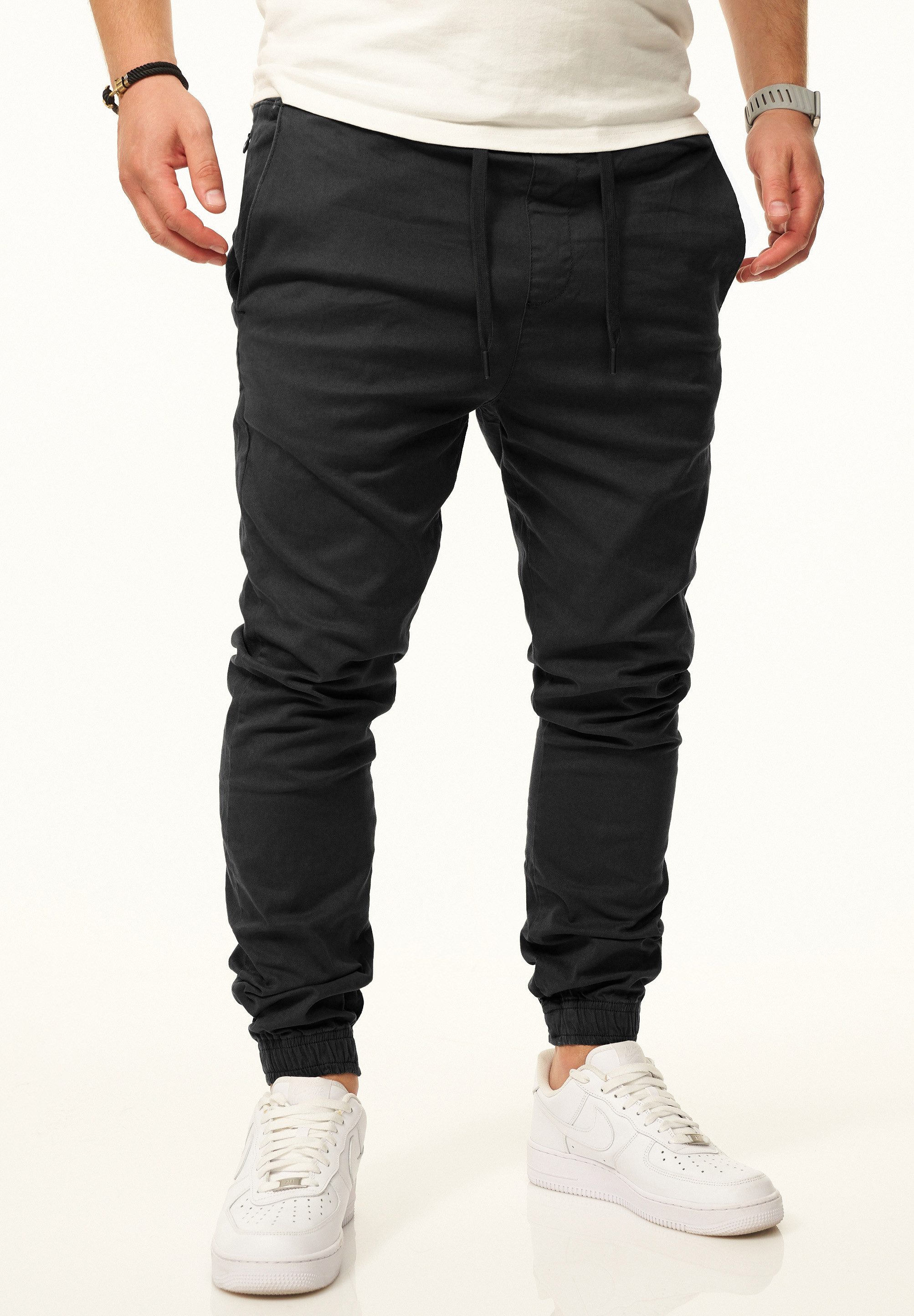 DAILY COTTON Chinohose als Jogger Jeans Freizeithose mit Gummibund Stoffhose im Regular-Fit mit Extra Save-Pocket