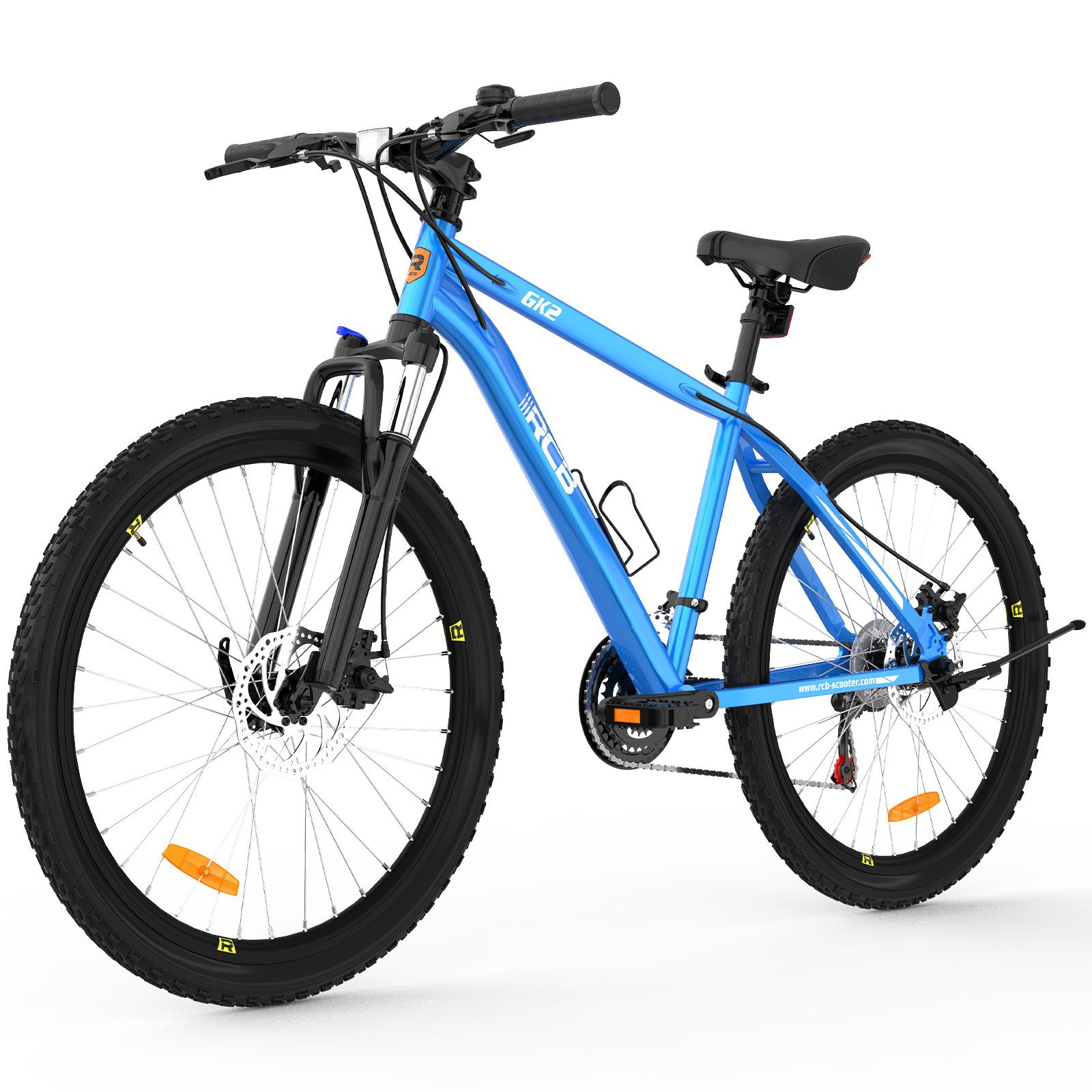 RCB TECH Mountainbike GK2, 26 Zoll Aluminium Fahrrad für Jugendliche & Erwachsene, bis 150KG, 21 Gang, Kettenschaltung, Federgabel & Scheibenbremsen