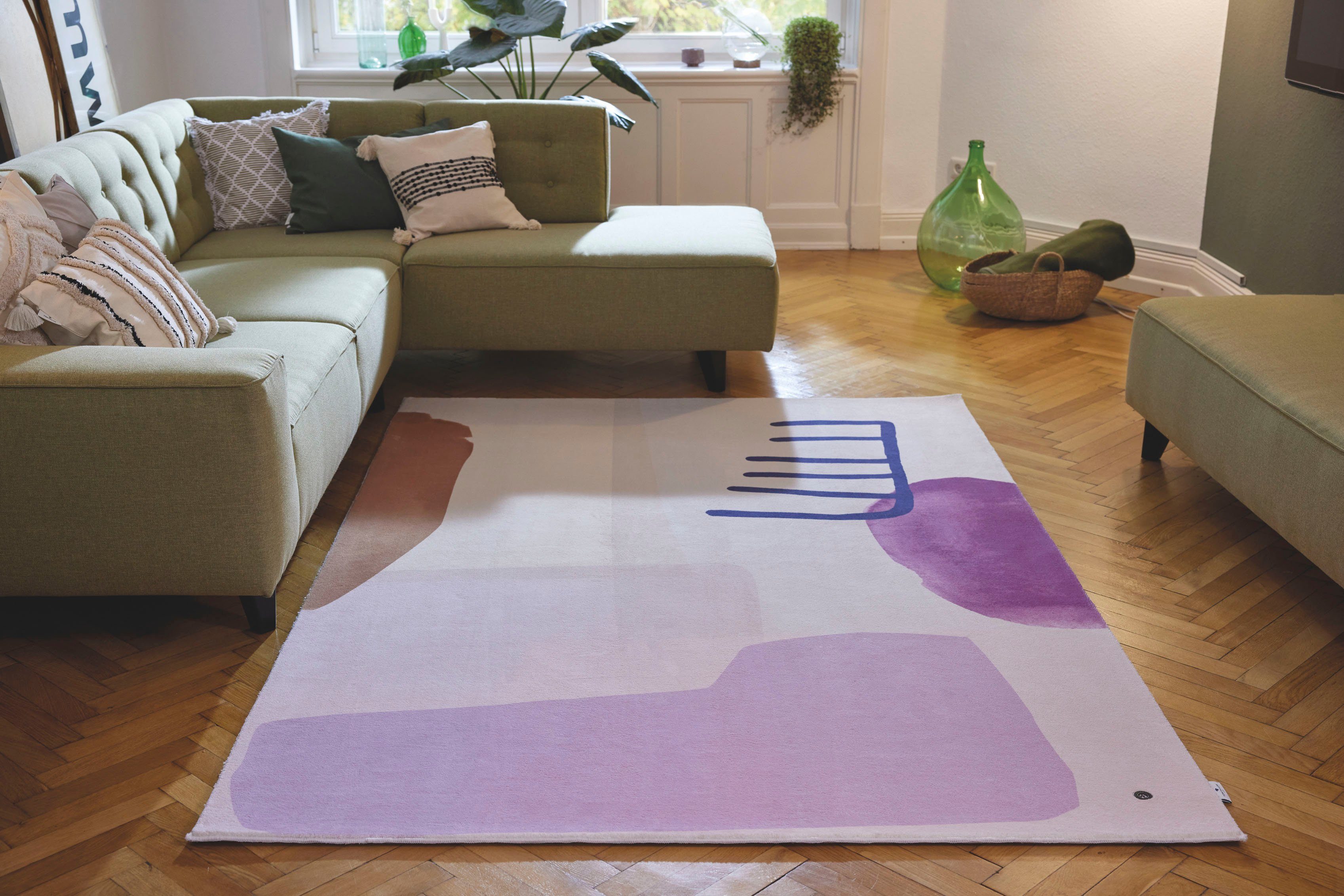TOM TAILOR HOME Teppich Shapes - TWO, rechteckig, Höhe: 5 mm, Kurzflor, bedruckt, modernes Design