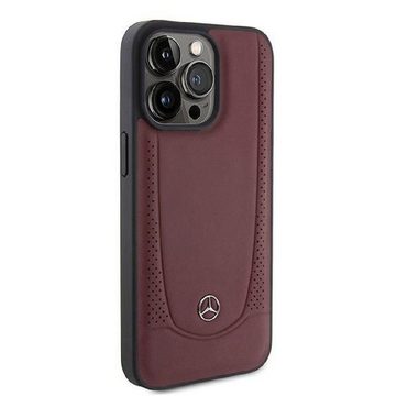 Hurtel Handyhülle Hülle Mercedes iPhone 15 rot/rotes Hardcase Leder, TPU / PC / Öko-Leder / Rot