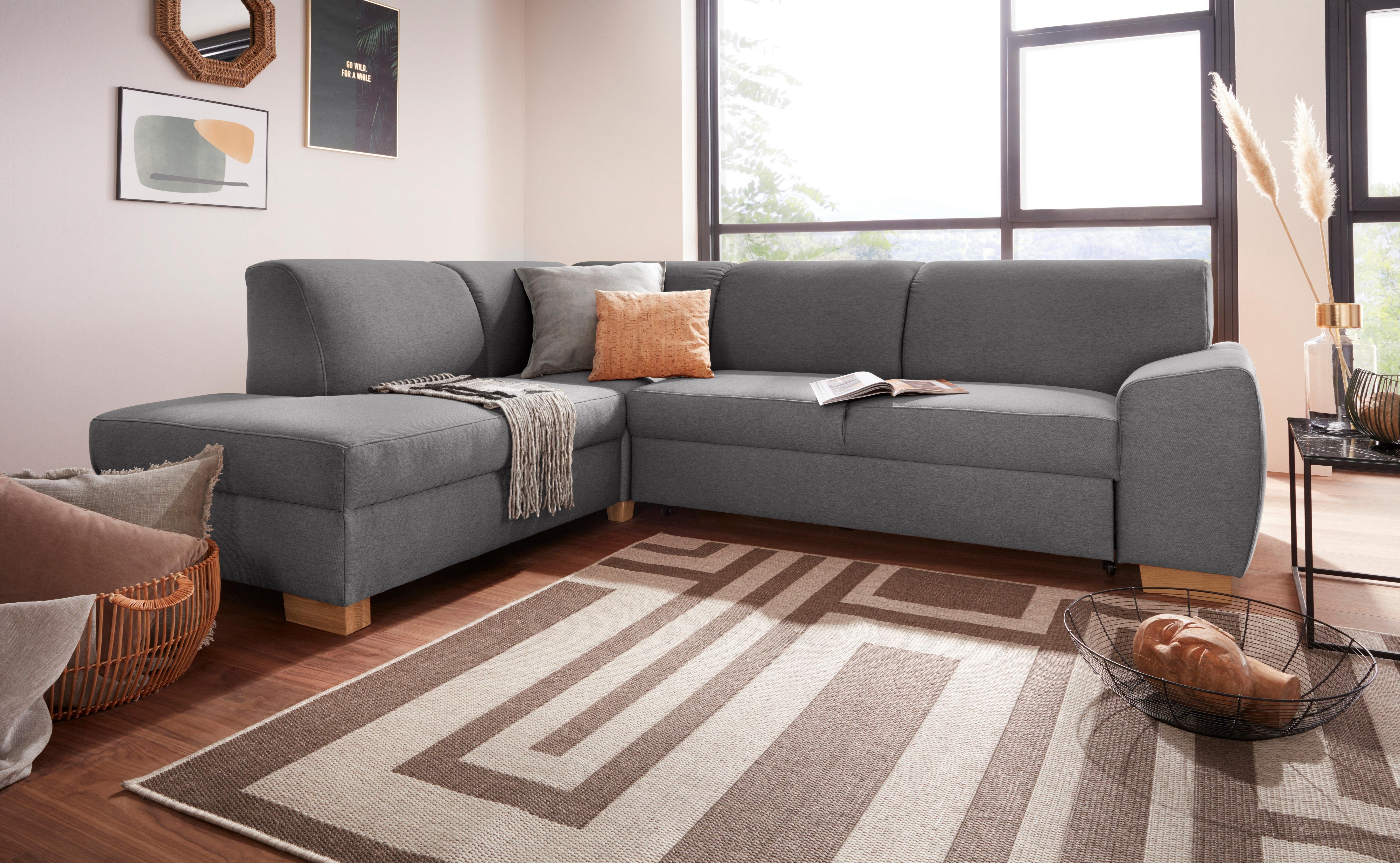 DOMO collection Ecksofa Incanto kubische Formensprache, komfortabel, L-Form, wahlweise mit Bettfunktion