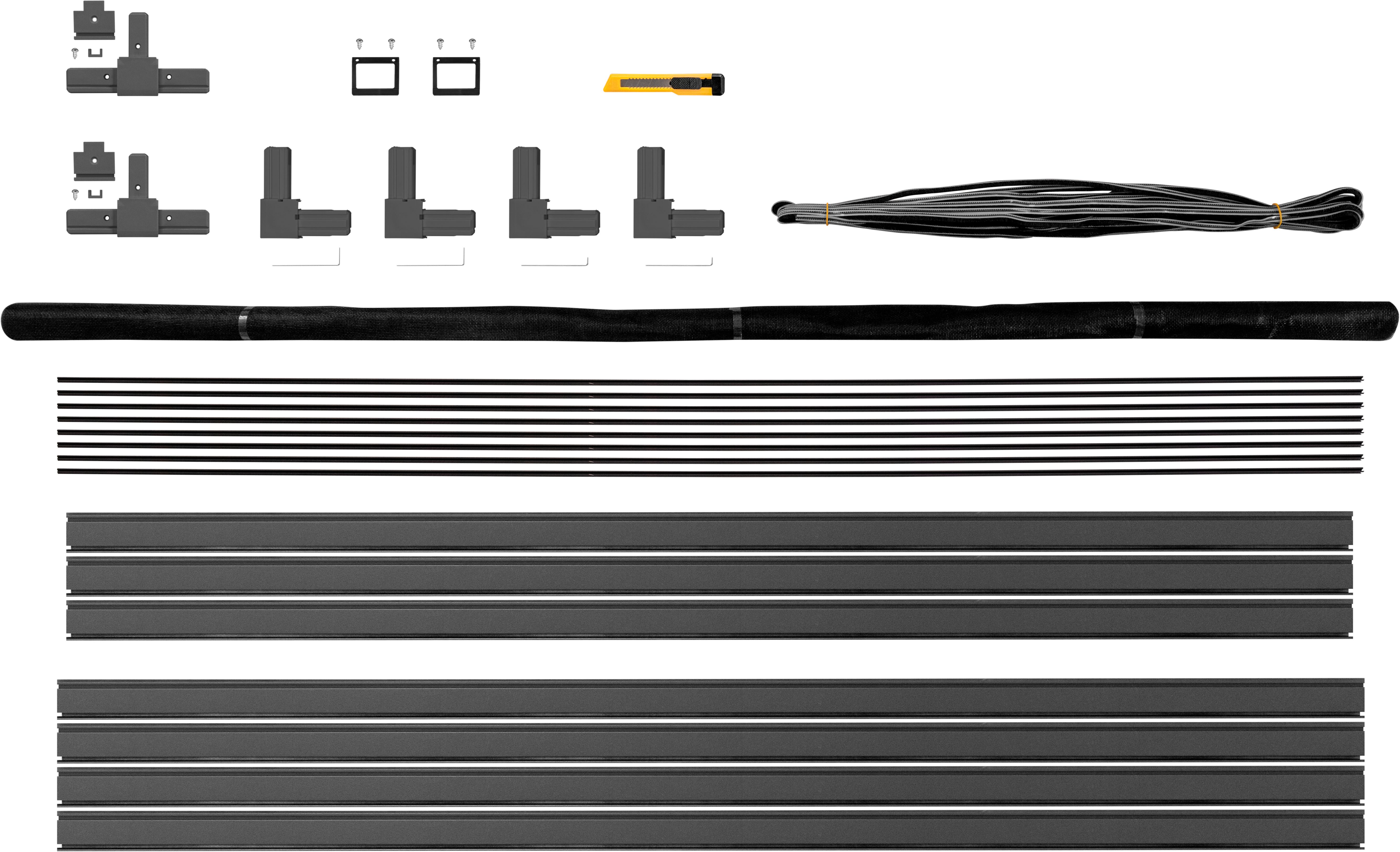 SCHELLENBERG Insektenschutz-Fensterrahmen Premium für bodentiefe Fenster, (Set, 1-St), Fliegengitter mit Rahmen aus Aluminium, anthrazit, weiß, 120 x 240 cm