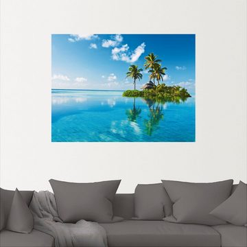 Artland Wandbild Tropisches Paradies - Insel Palmen Meer, Amerika (1 St), als Alubild, Outdoorbild, Leinwandbild, Poster, Wandaufkleber