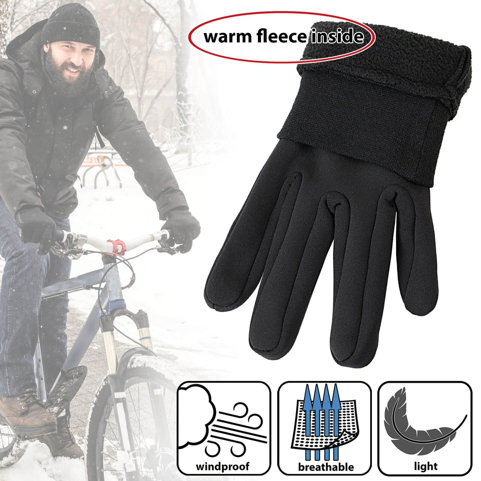 ALPIDEX Laufhandschuhe ALPIDEX Rutschfeste Handschuhe Touchfunktion Warme Winterhandschuhe