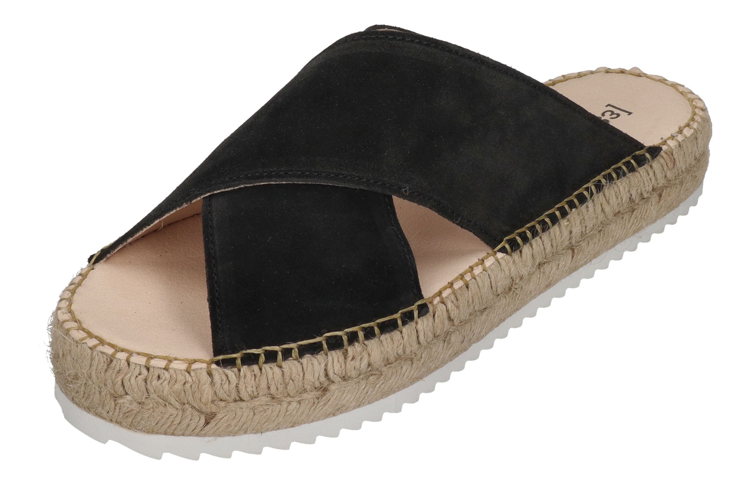 espadrij l´originale CROISETTE VELOUR LOW Keilpantolette Noir