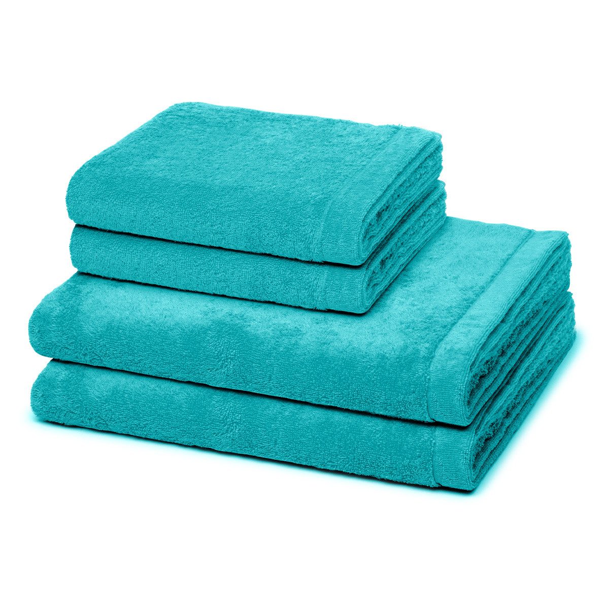 Cawö Handtuch Set Lifestyle, Walkfrottee (Spar-Set, 4-St), 2 X Handtuch 2 X Duschtuch im Set - Baumwolle - Saugstark