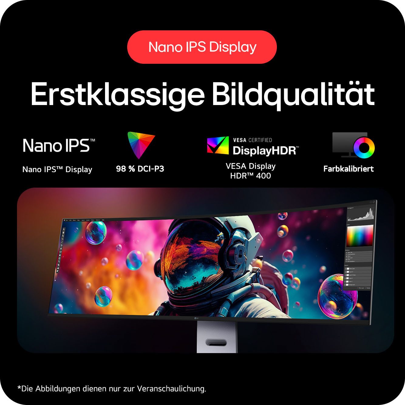 LG 49U950A Curved-Gaming-Monitor (124 cm/49 ", 5120 x 1440 px, DQHD, 5 ms Reaktionszeit, 144 Hz, Nano IPS)