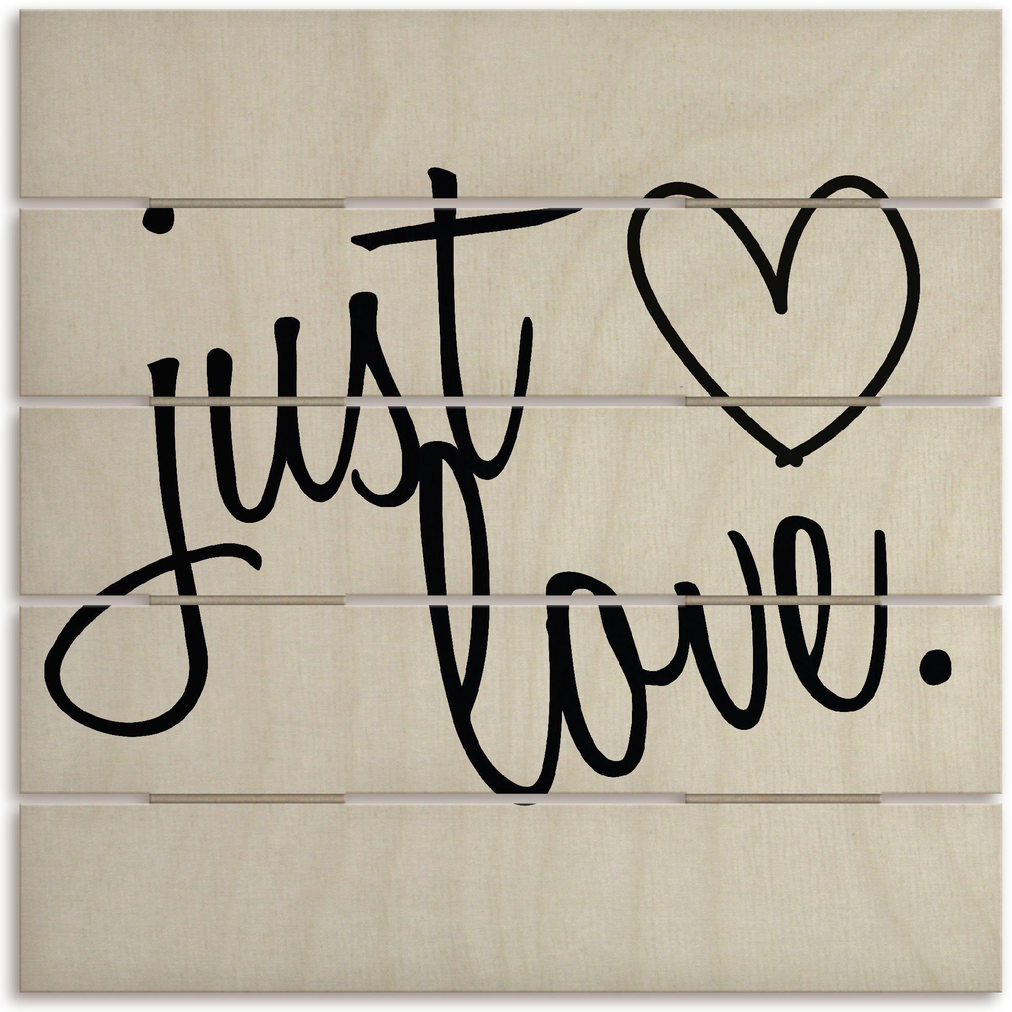 Artland Holzbild Einfach Liebe, Sprüche & Texte (1 St), Wandbild aus