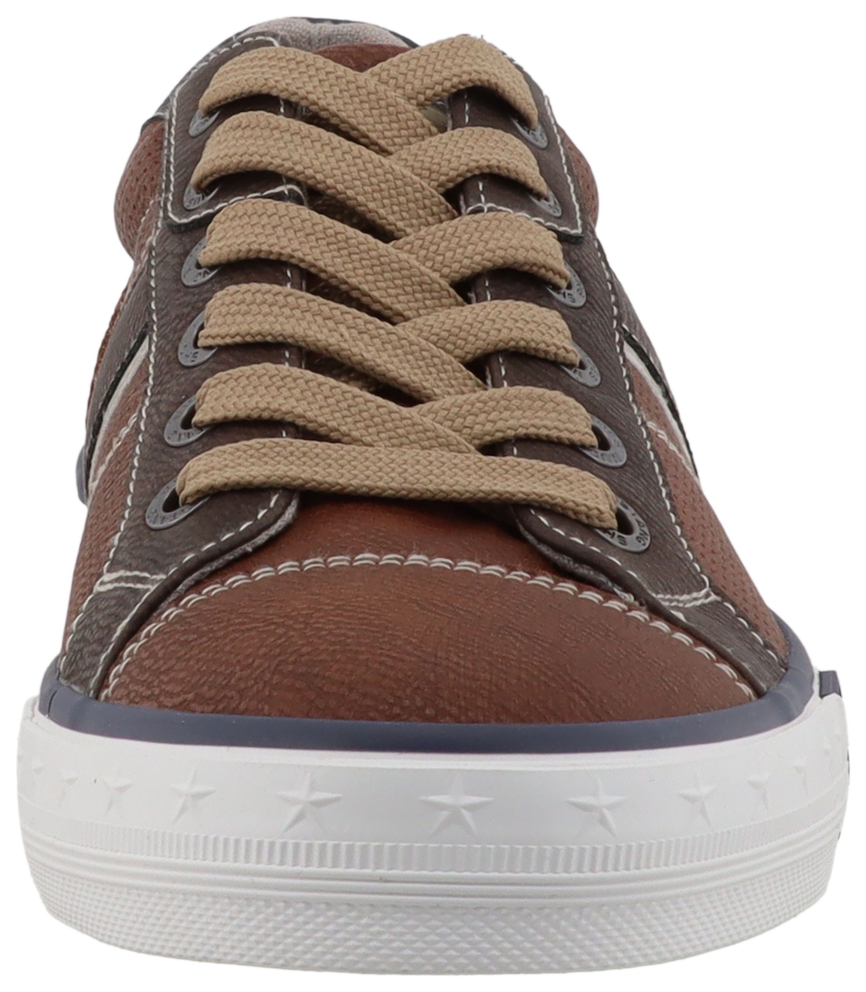 Mustang Shoes Calogero Sneaker Freizeitschuh, Halbschuh, Schnürschuh mit Kontrastbesätzen