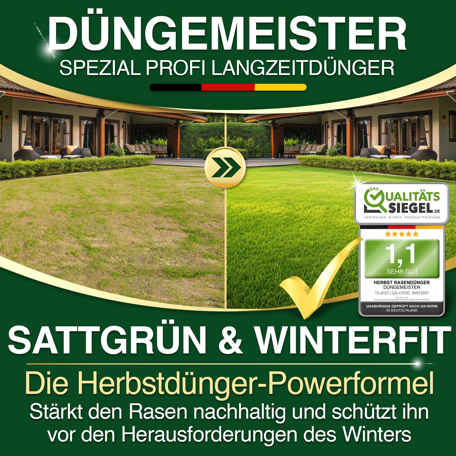 DÜNGEMEISTER Rasendünger Herbstdünger Herbst, Widerstandsfähigkeit gegen Fr günstig online kaufen