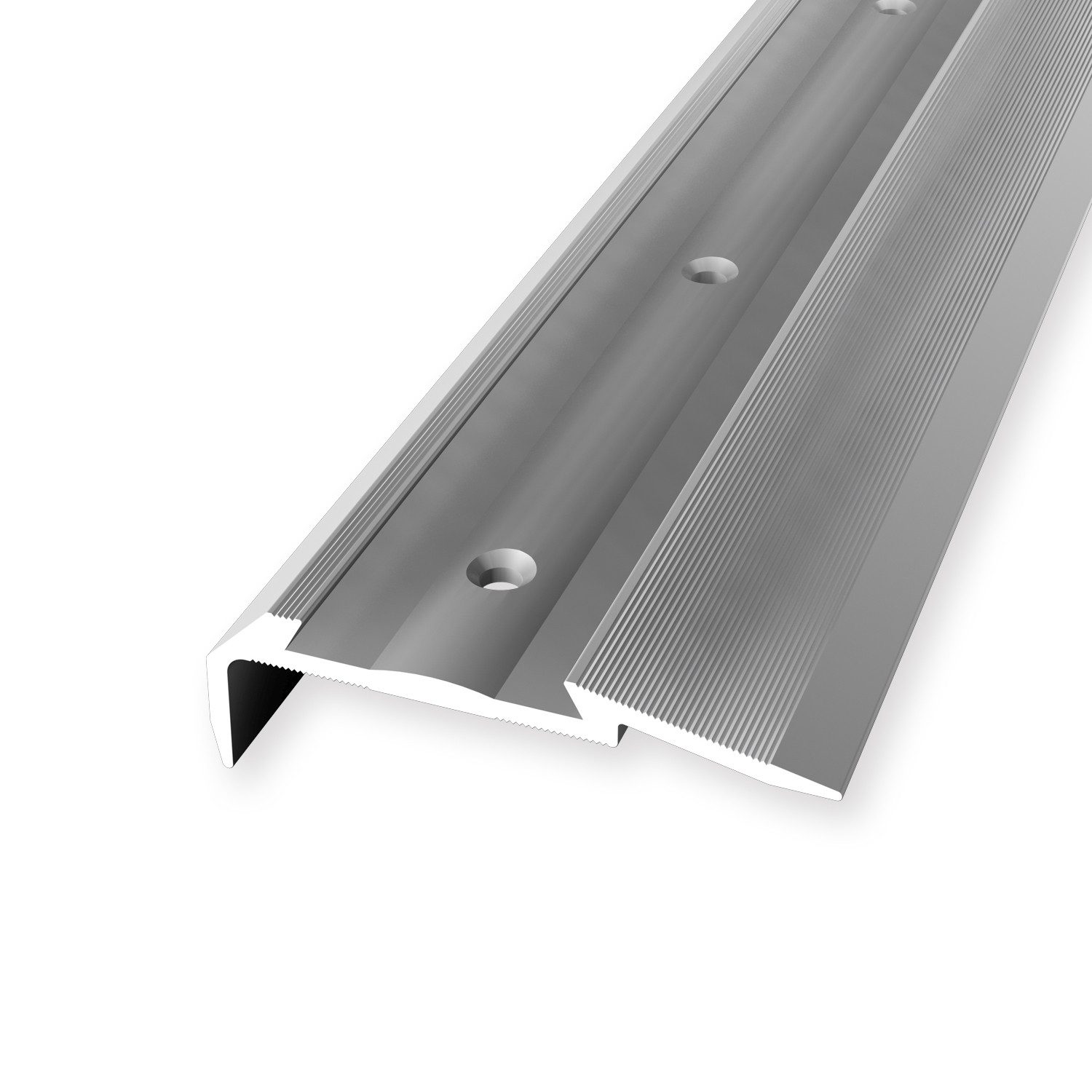 Küberit Treppenkantenprofil 18.7 x 60 x 2500 mm Winkelprofil Silber Gebohrt Aluminium