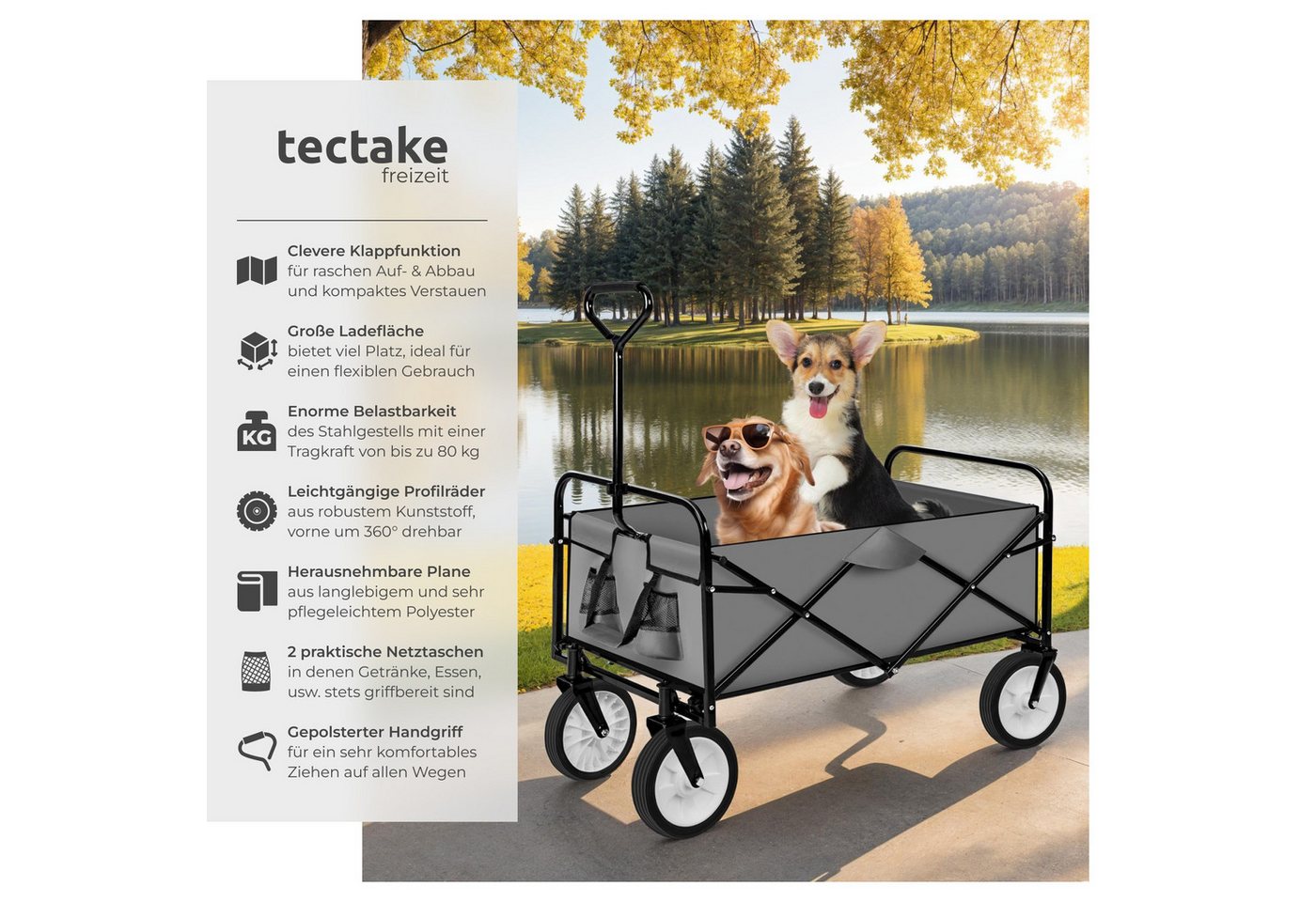 Thumbnail - tectake Bollerwagen, faltbar