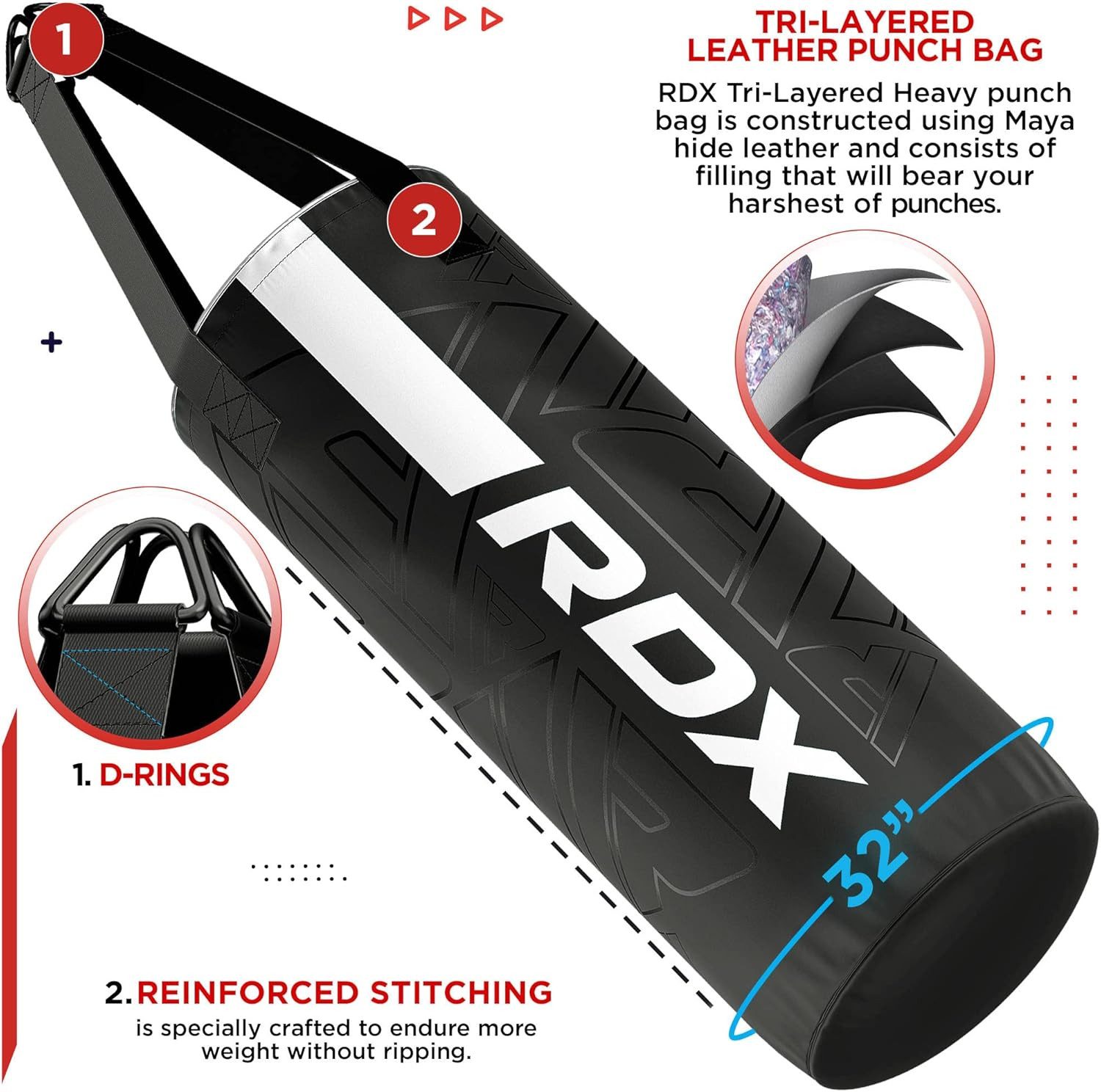 RDX Sports Boxsack RDX Kara gefüllter Kinder-Boxsack 2 Fuß