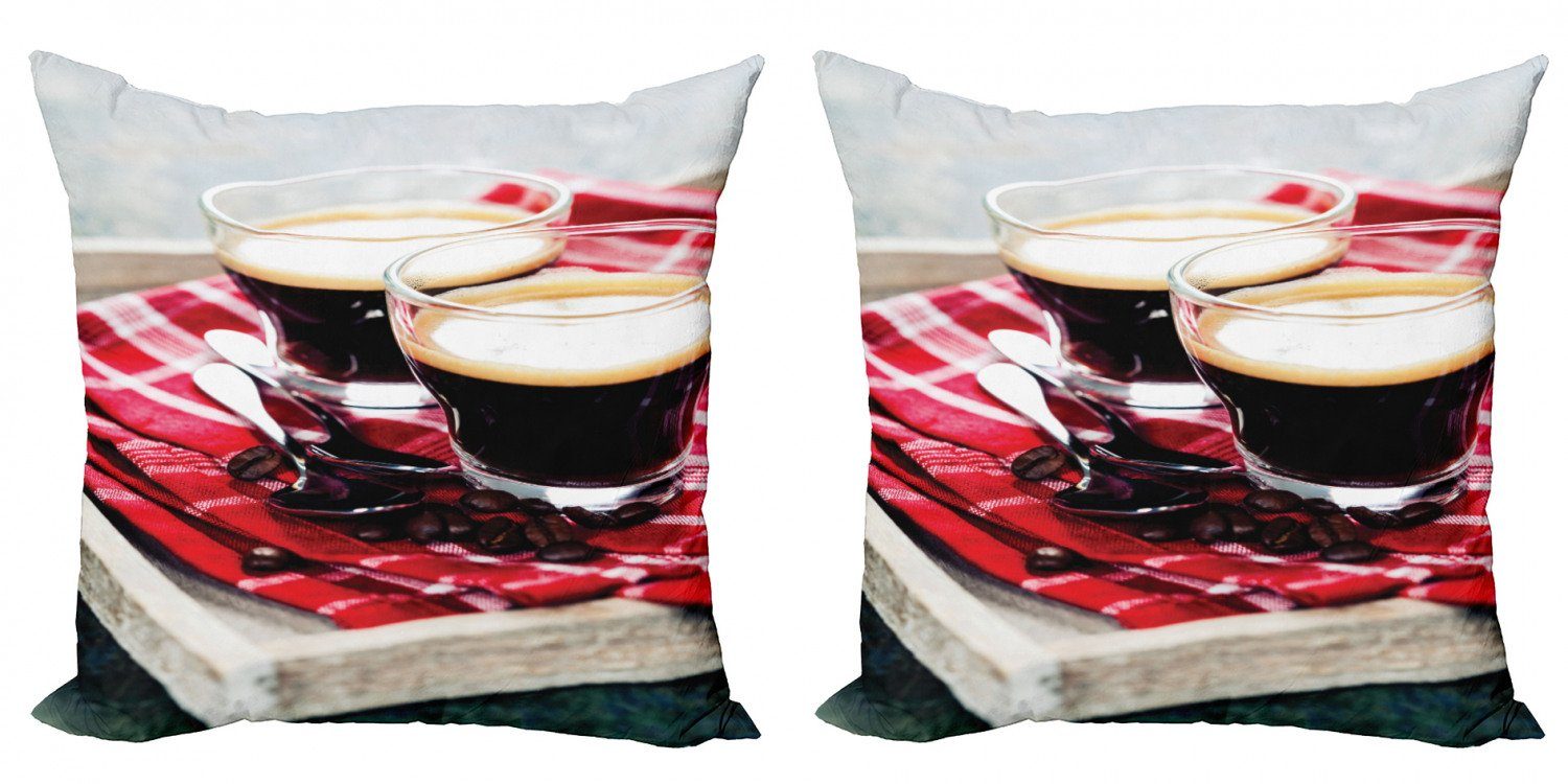 Kissenbezüge Modern Accent Doppelseitiger Digitaldruck, Abakuhaus (2 Stück), Kaffee Frisch gebrühter Espresso