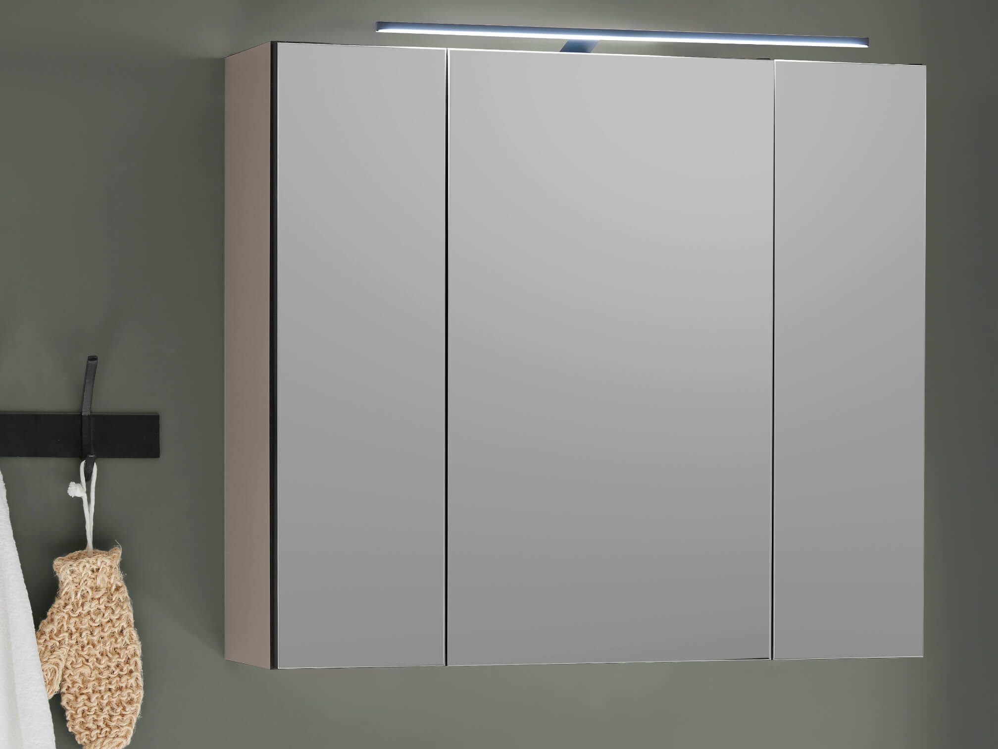 moebel-dich-auf Badezimmerspiegelschrank VENEZIA (Badezimmer Spiegelschrank in kaschmir 80 cm breit)