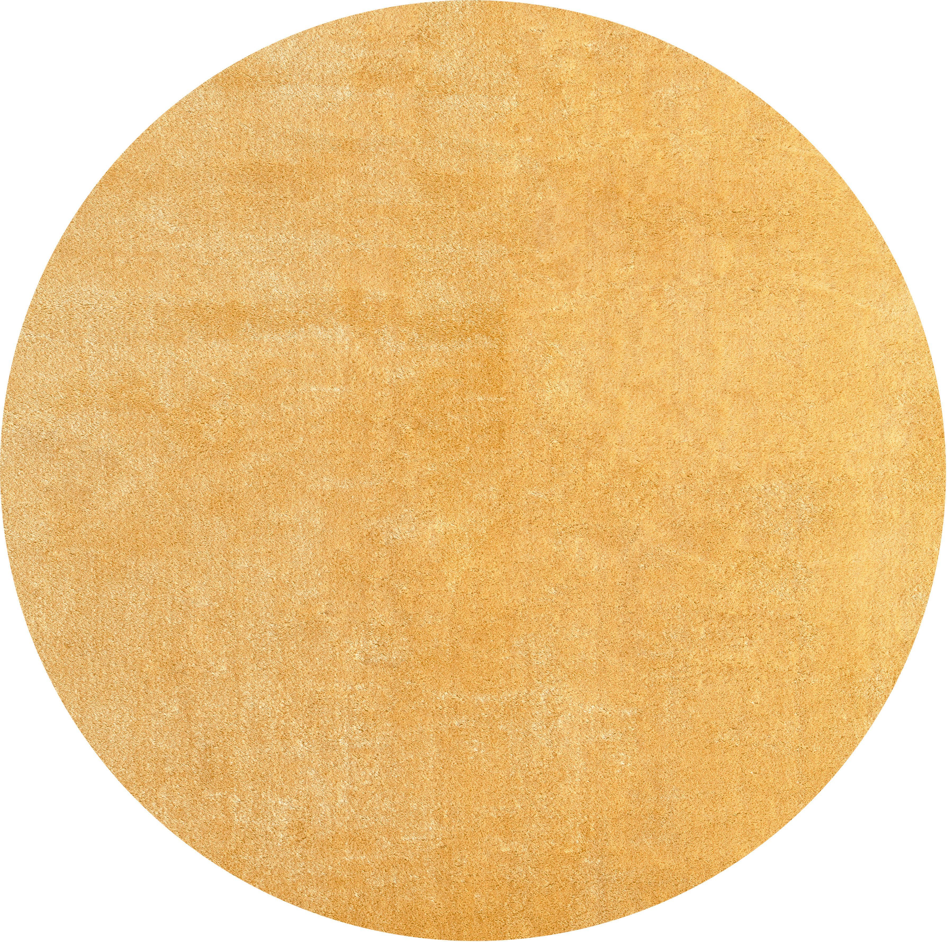 Teppich Loft 37, merinos, rund, Höhe: 19 mm, Kunstfellteppich besonders weich und kuschelig, Fell Haptik gold | Kurzflor-Teppiche