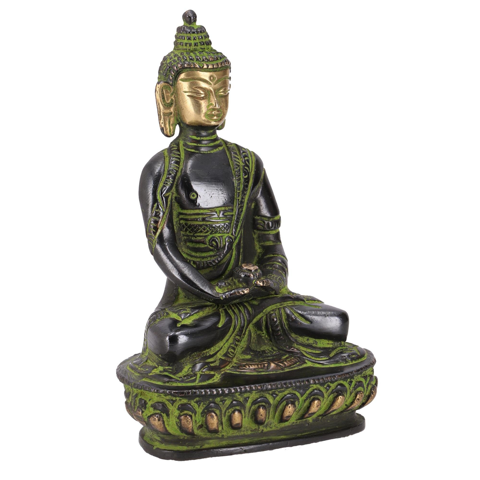 cm Dhyana Buddha Messing Mudra -.. Buddhafigur Statue 14 aus Guru-Shop