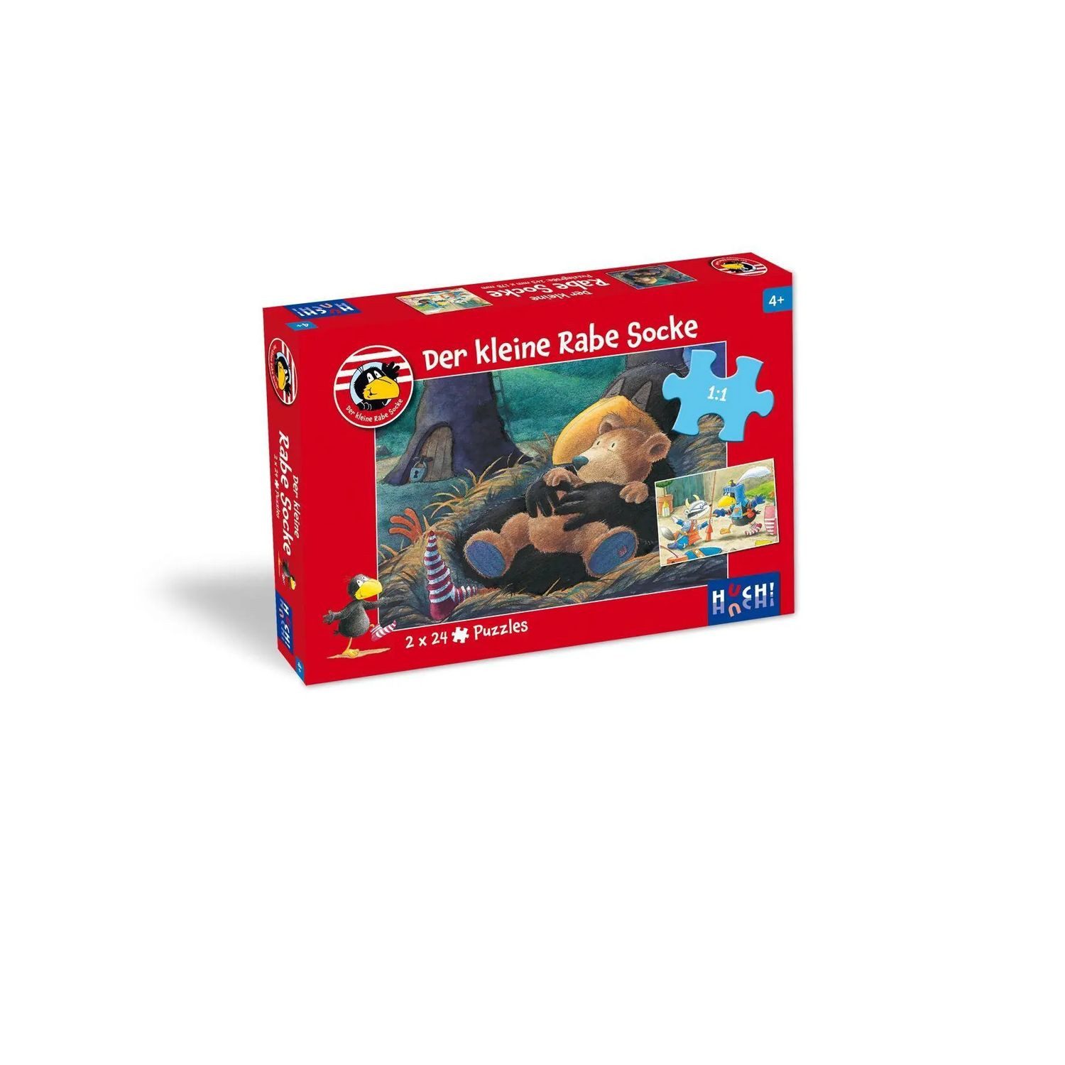HUCH! Puzzle Der kleine Rabe Socke - Puzzle 1. 2 Puzzle mit 24 Teilen, 24 Puzzleteile