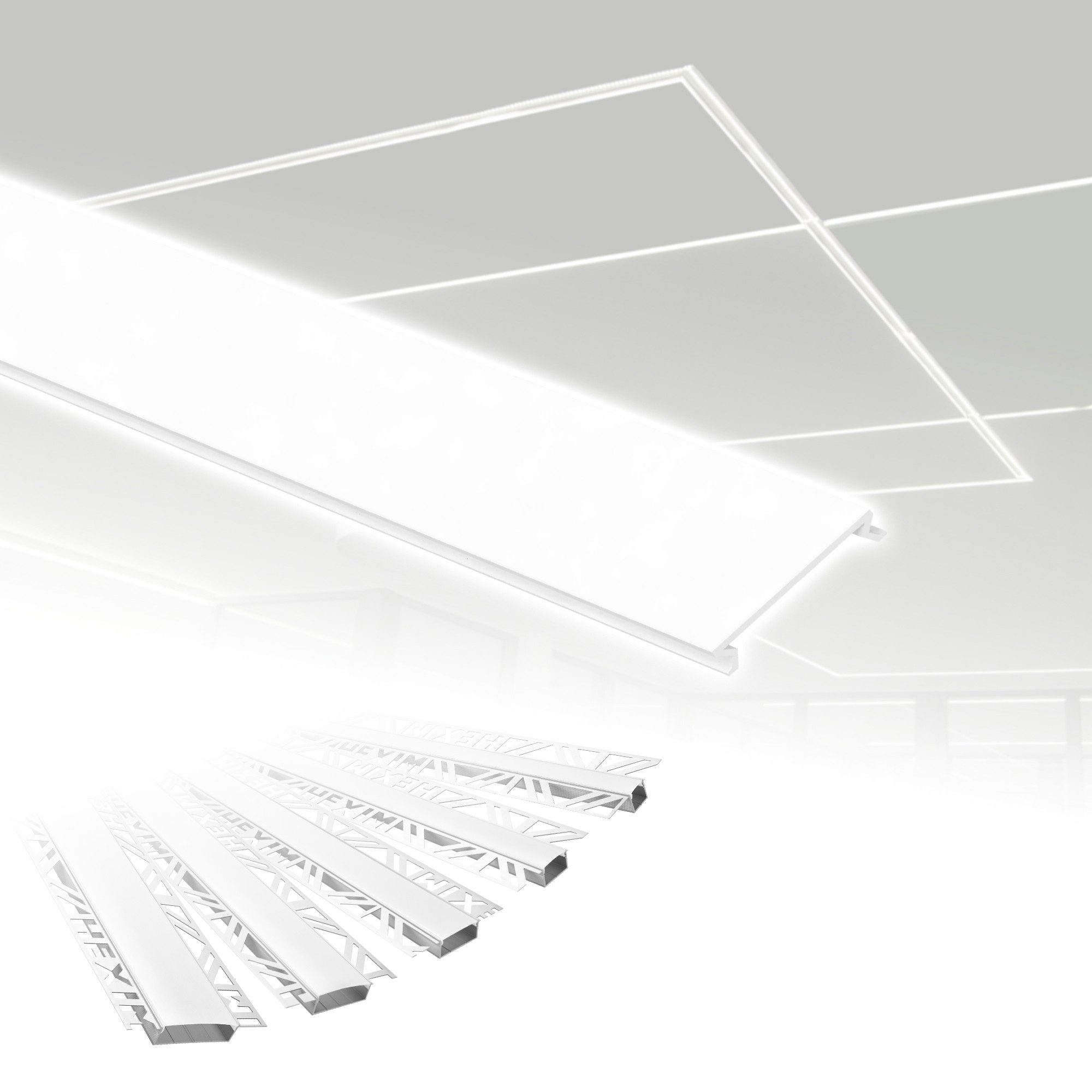 Hexim LED-Stripe-Profil 2m Trockenbauprofil Alu LED Profil Unterputz (Opale günstig online kaufen