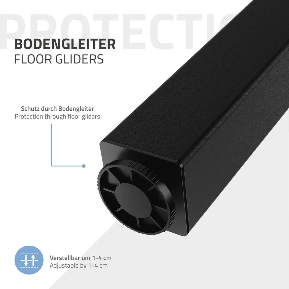 ML-DESIGN Tischbein Tischkufen I-Design Möbelfüße Tischgestell aus pulverbeschichtet Stahl, 4er Set Bankkufen 30cm Schwarz glänzend eckig Möbelbeine – Bild 5 von 5
