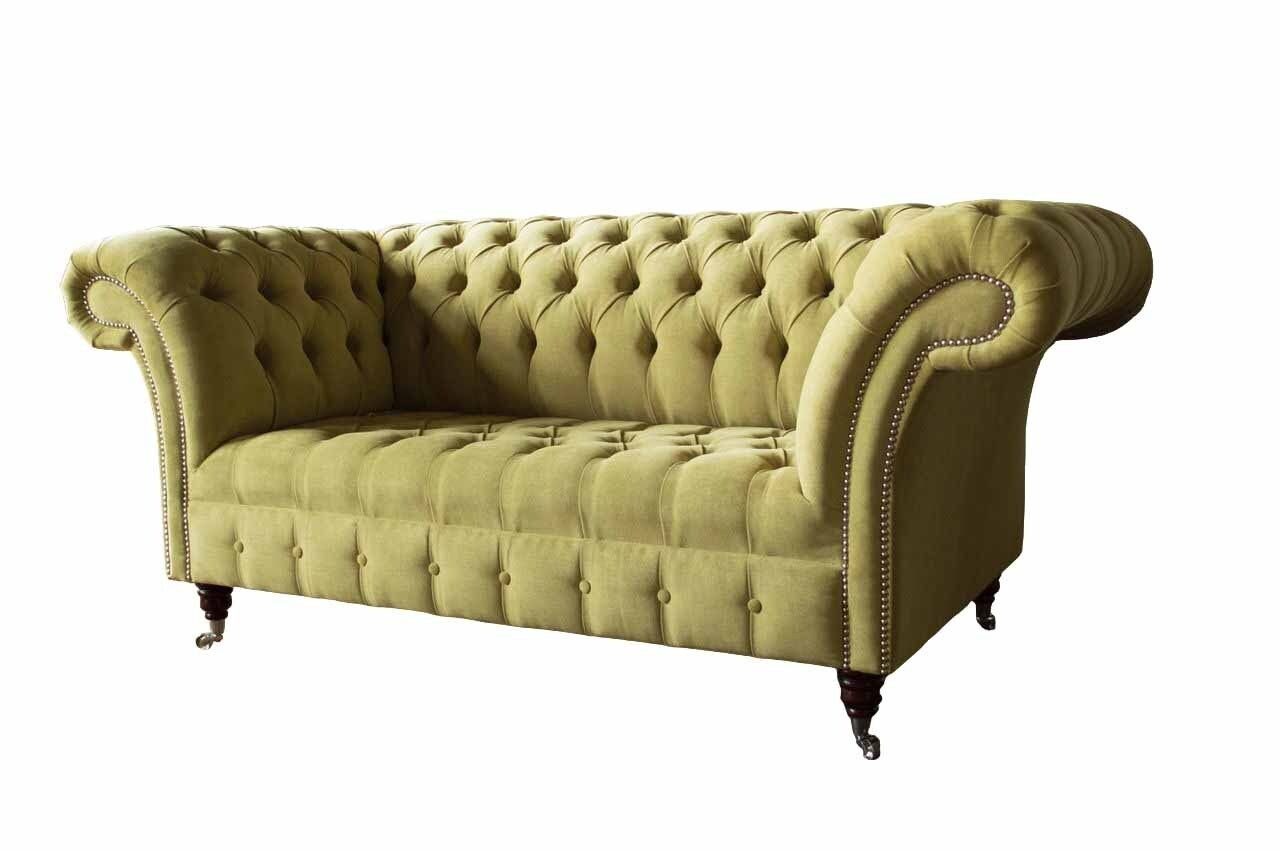 Sofa In Chesterfield, JVmoebel Made Luxus Europe Sitzer Zweisitzer Sofa Hellgrün 2 Wohnzimmer