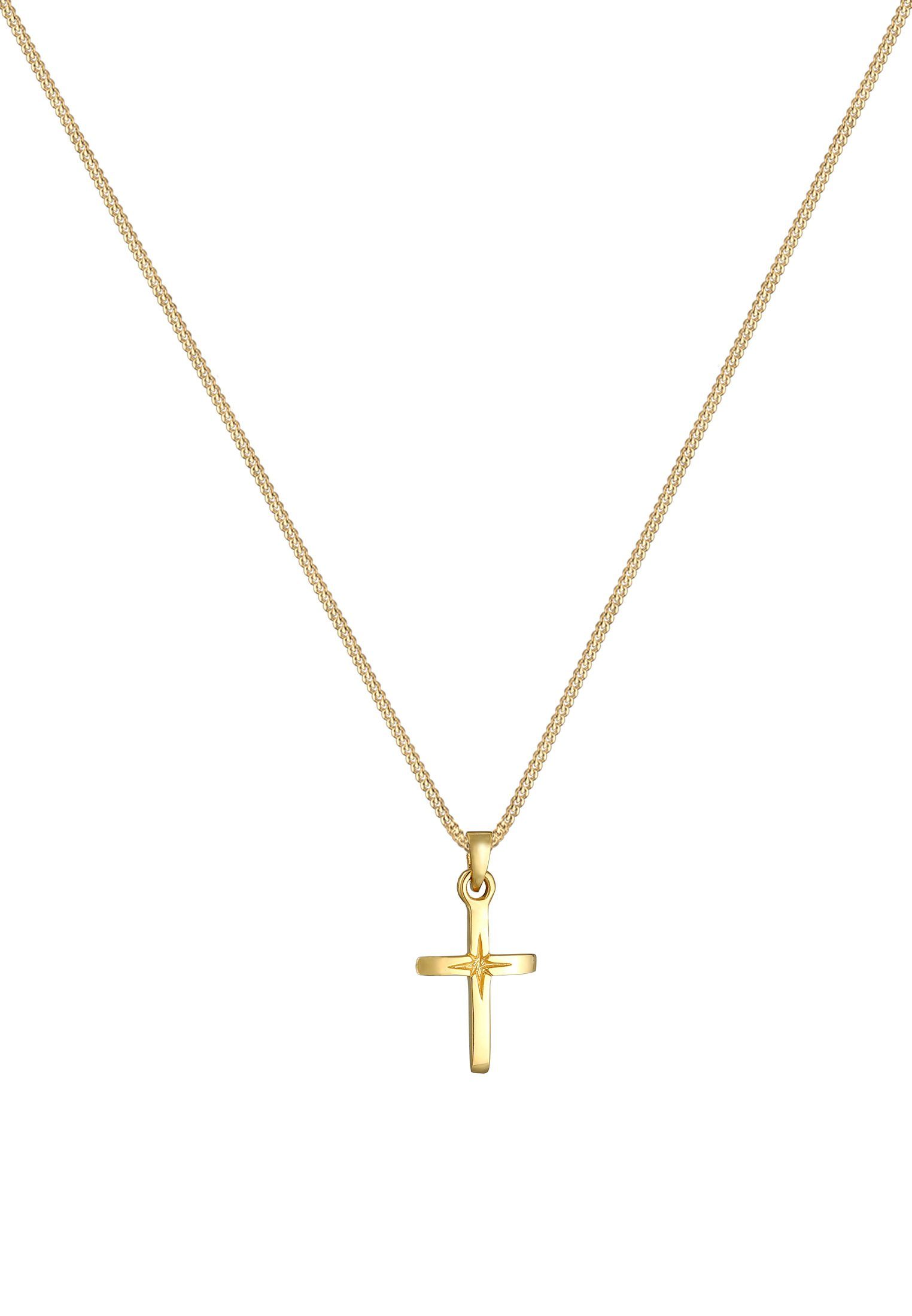 Elli Kette mit Anhänger Kreuz Anhänger Klassik Kommunion 925 Silber, Kreuz günstig online kaufen