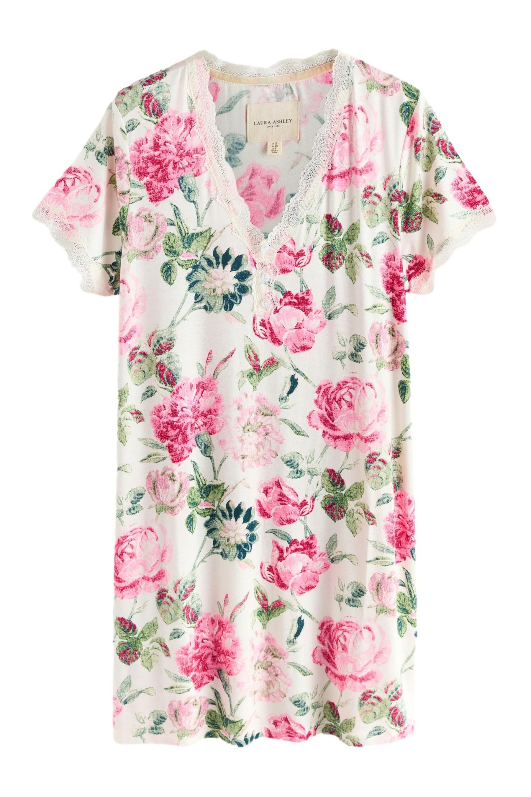 LAURA ASHLEY Nachthemd Laura Ashley Modal-Nachthemd mit Spitzenbesatz (1-tl günstig online kaufen