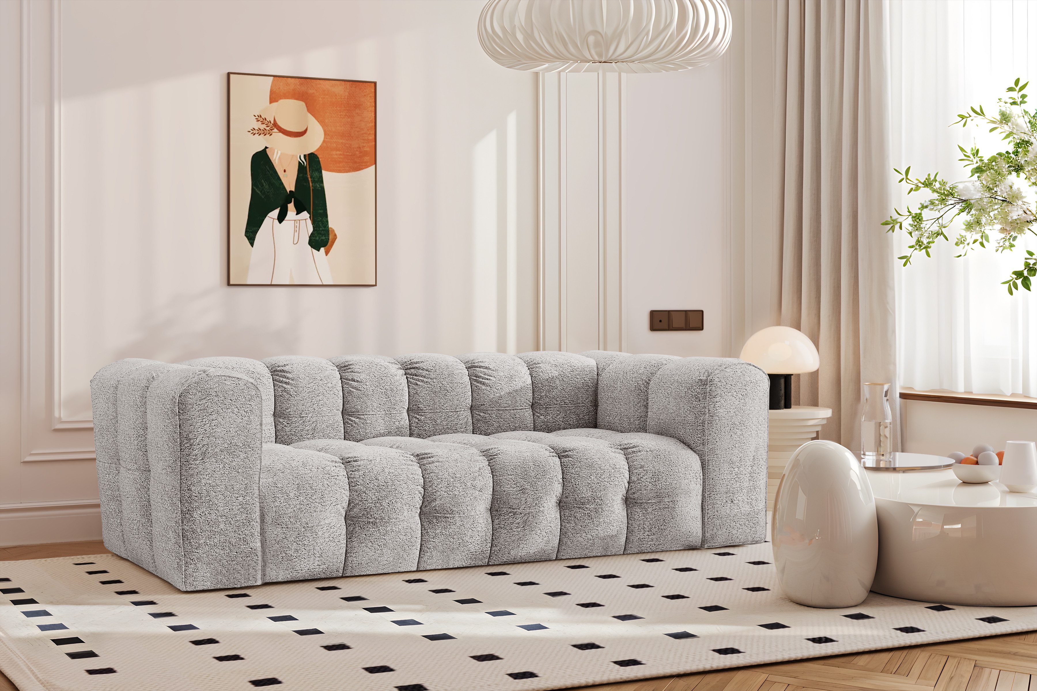 Kaiser Möbel 3-Sitzer Sofa BALOO, stoff Moly und Arena, modern, pflegeleichter Chenille-Stoff, Water-Repellent-Technologie