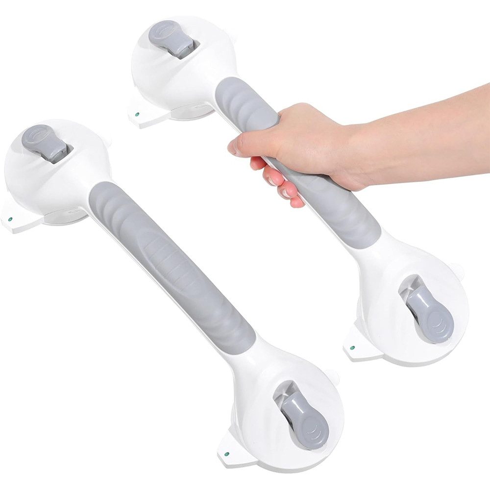 AKKEE Haltegriff 2 Haltegriffe mit Saugnapf, Ohne Bohren, Duschgriff mit Saugnapf, 38cm