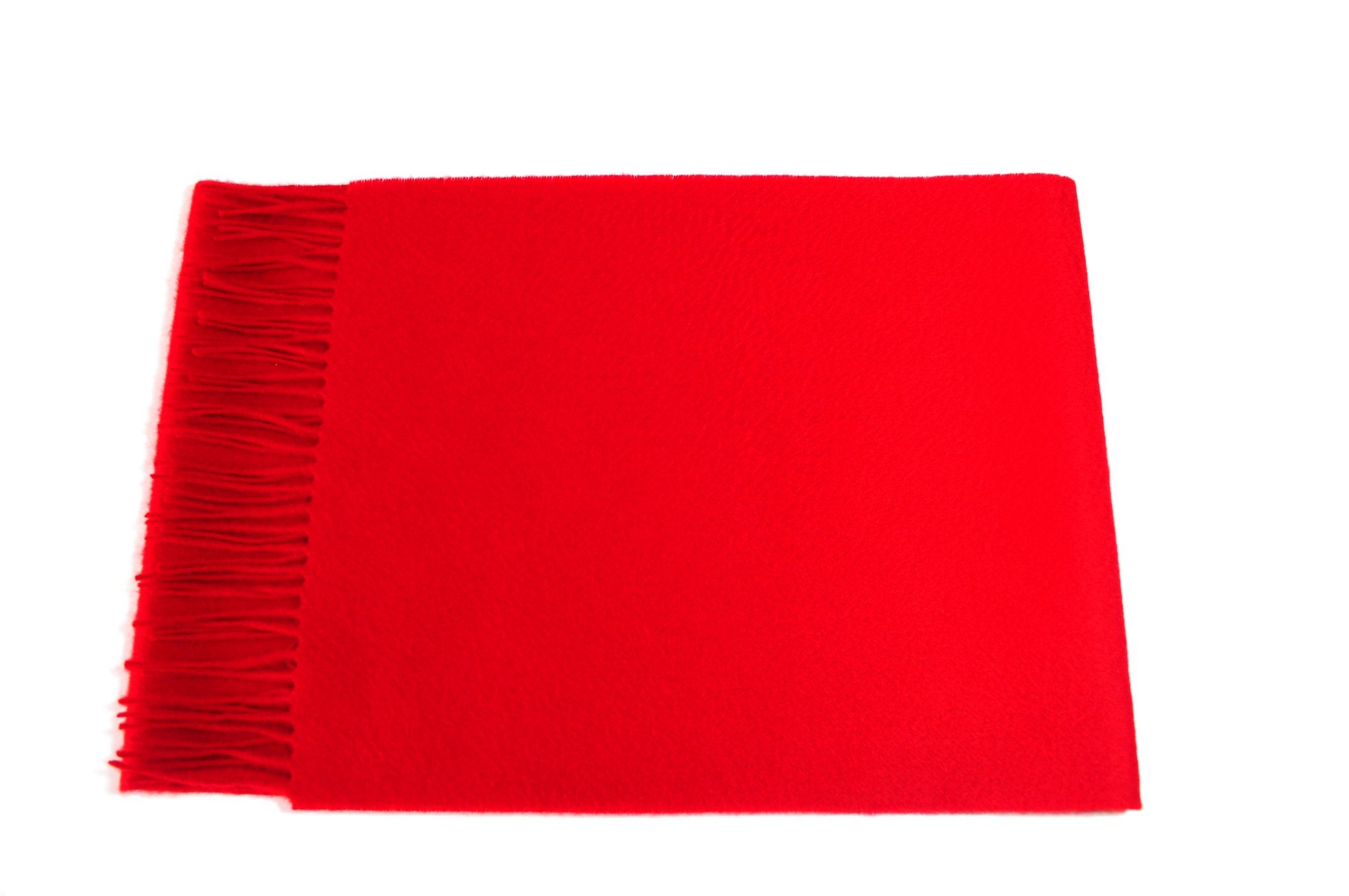 MayTree Kaschmirschal Unisex, 180 x mit Fransen, Kaschmir 1-St), Rot, 100% einfarbig (Stück, 30cm