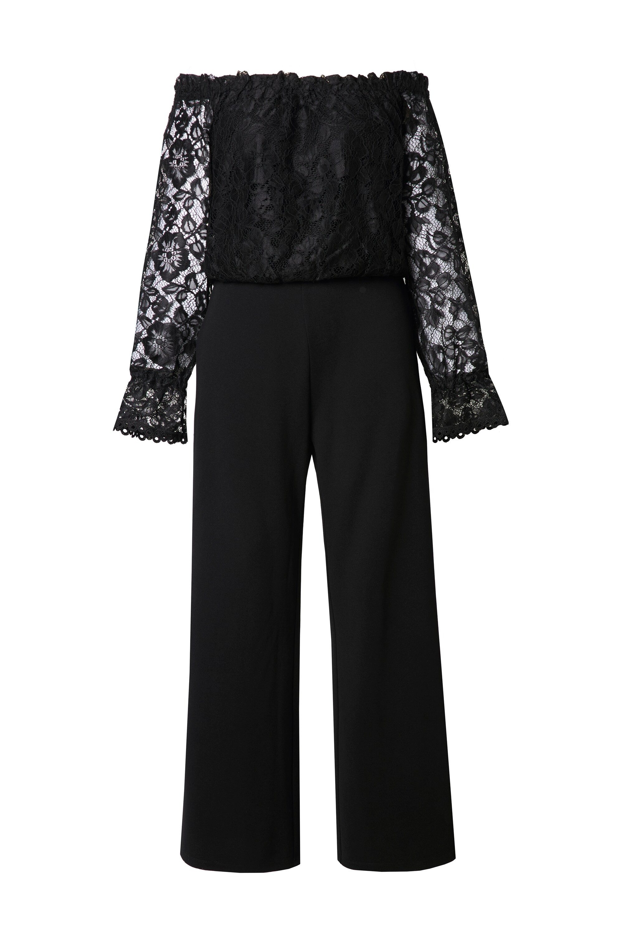 Ulla Popken Funktionshose Jumpsuit Carmen-Ausschnitt weites günstig online kaufen