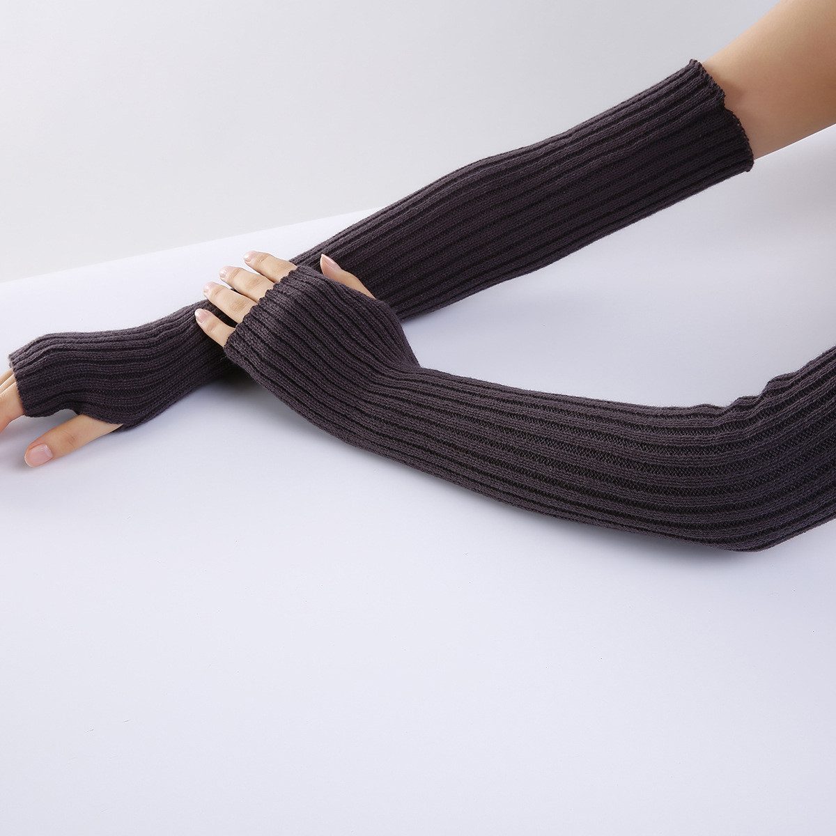 Coonoor Armstulpen Unisex Winter Stricken Handschuh Daumenloch Fäustling Armwärmer – Bild 3 von 5