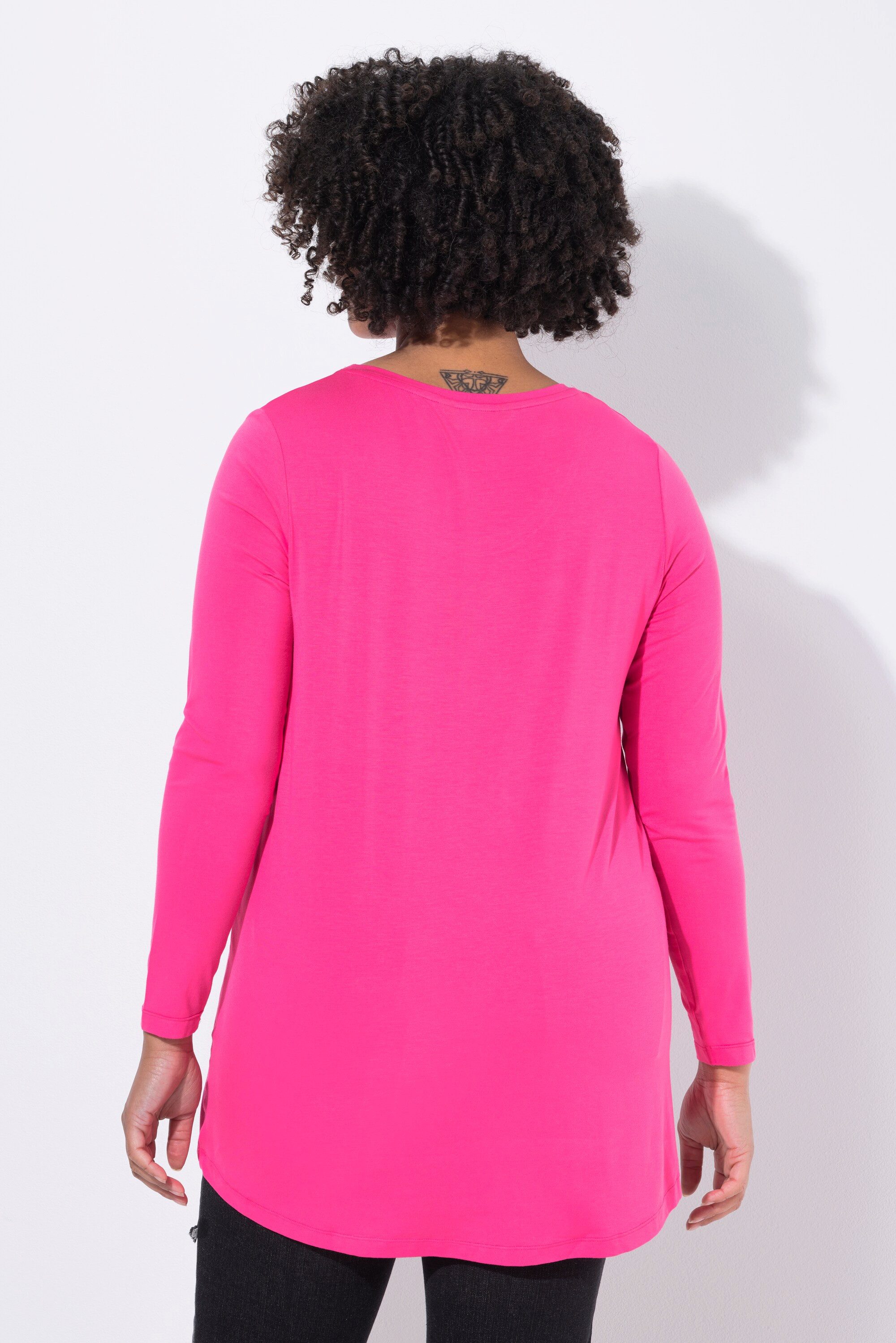 Angel of Style T-Shirt T-Shirt A-Linie Metallic Stern Langarm
