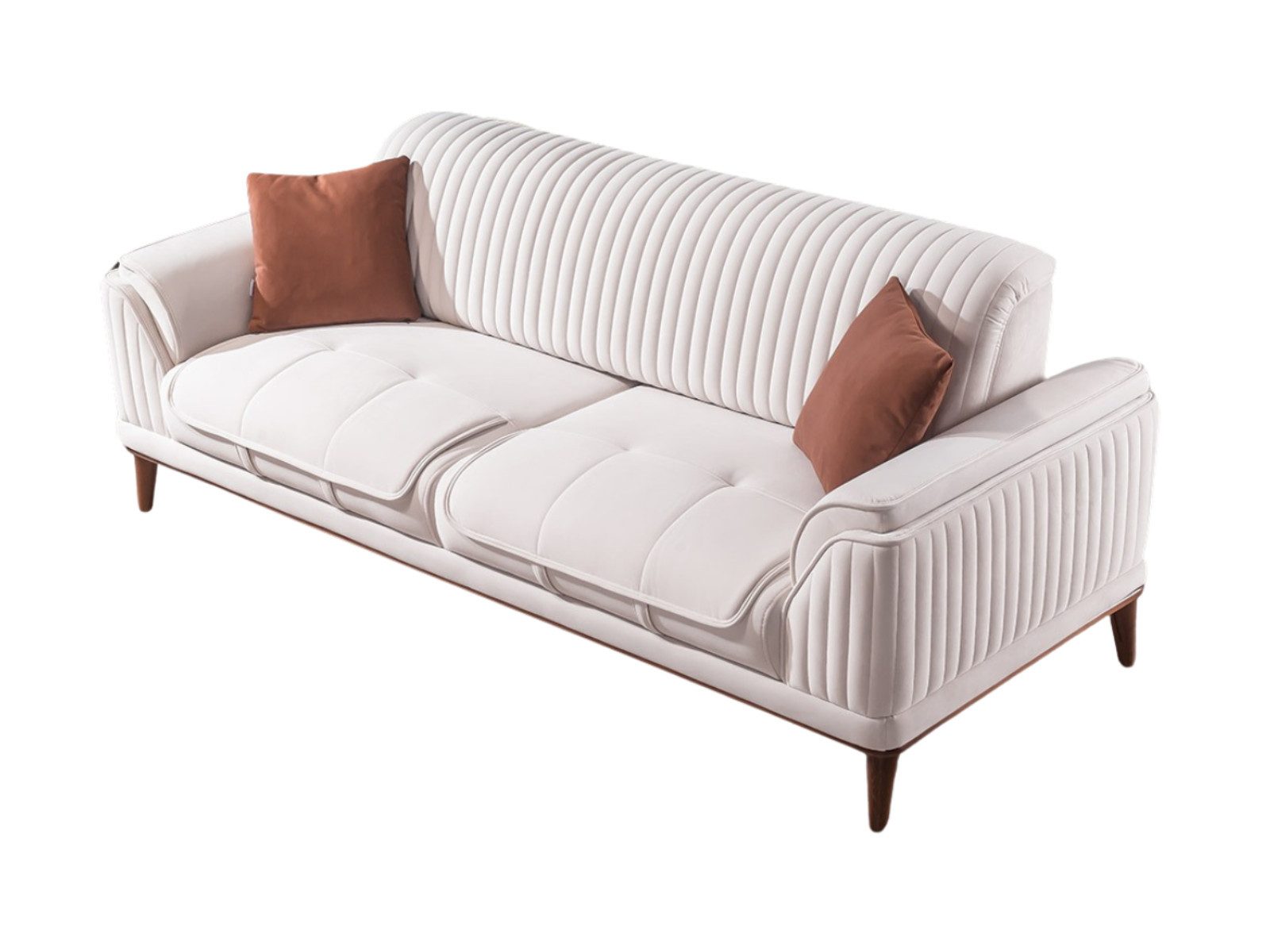 Villa Möbel Sofa Bond Holz, 2-Sitzer 1 Teile, mit Relax-/Bettfunktion durch umklappbare Rückenlehne