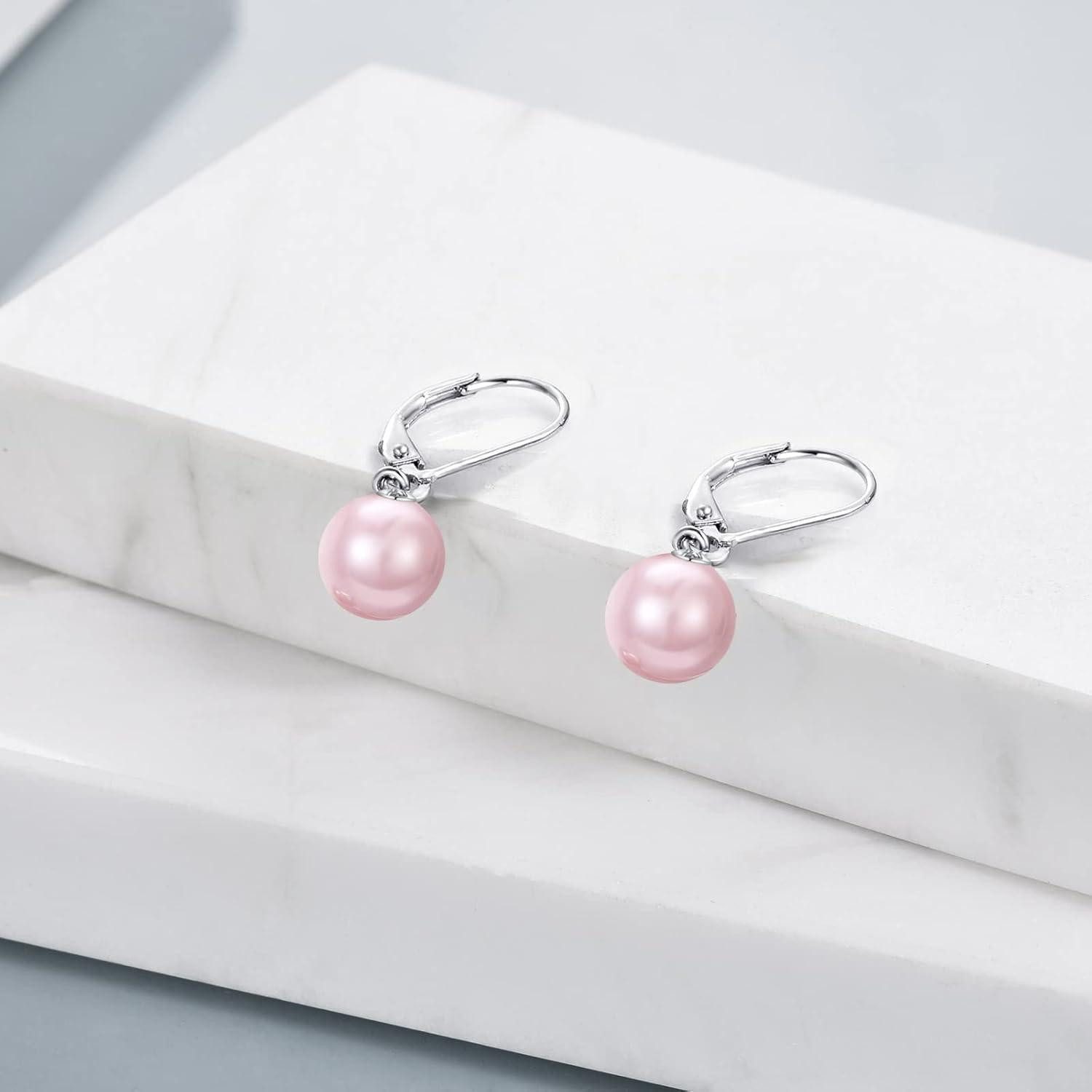 LuxusKollektion Perlenohrringe Ohrringe Perle Sterling Silber Hängend Damen Geschenke Rosa Perle