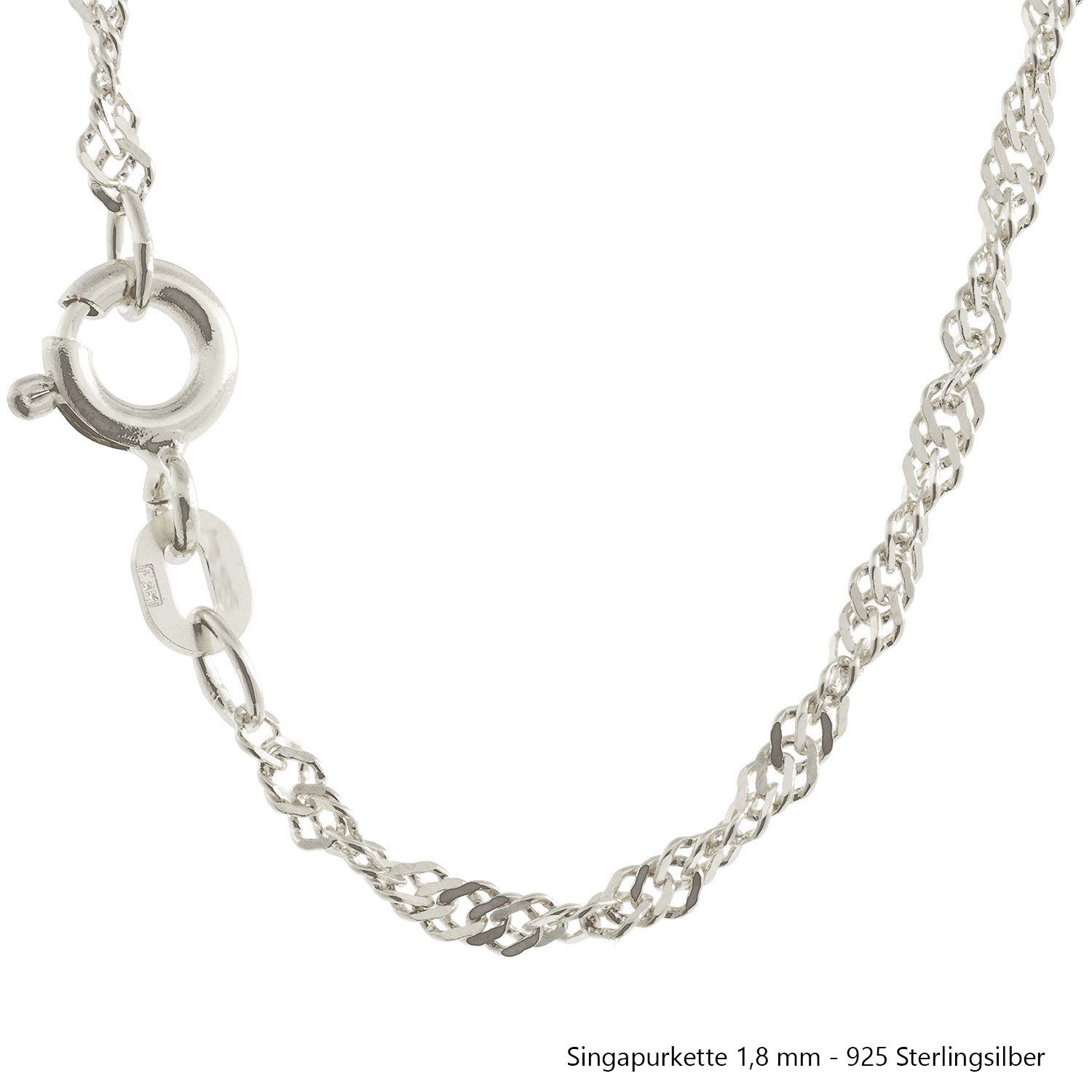 HOPLO Silberkette Silberkette Singapurkette Länge 40cm - Breite 1,8mm - 925 günstig online kaufen
