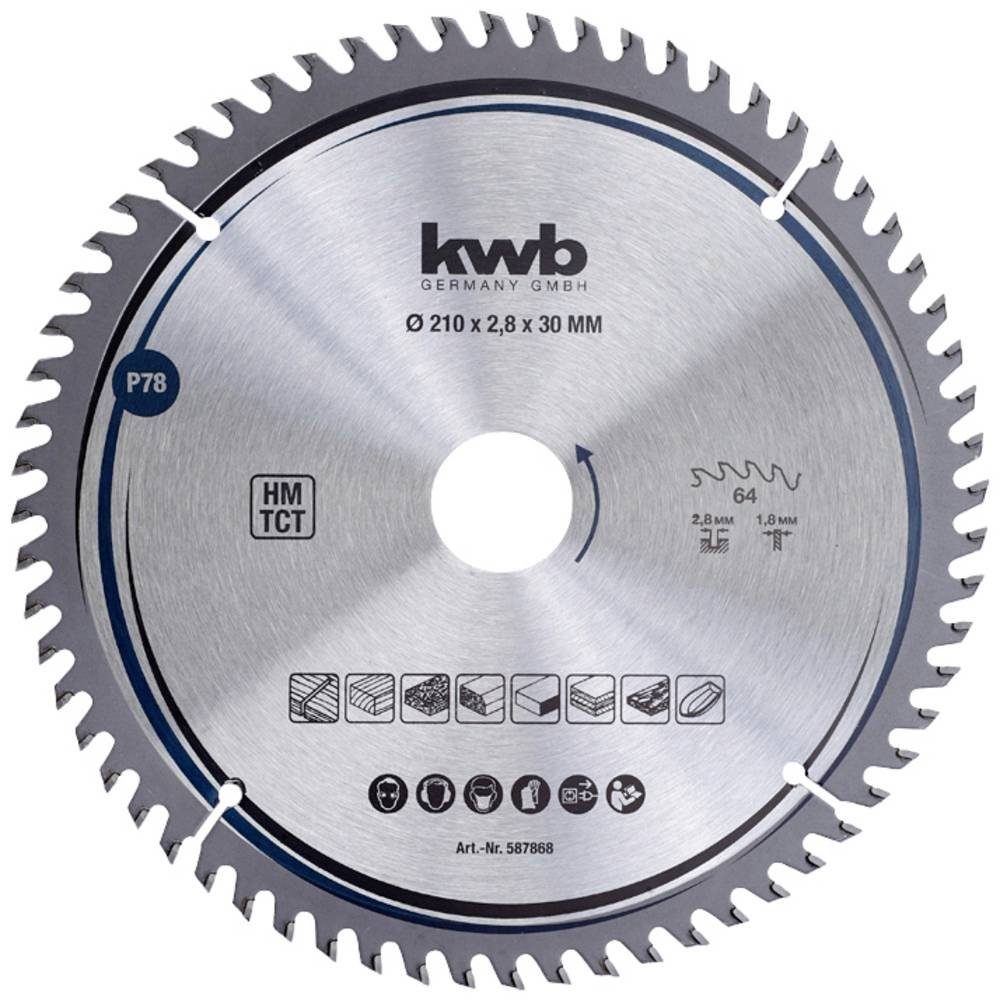 210 kwb Tischler-Kreissäge-Blatt, Holz-/Hartholz, Kreissägeblatt x