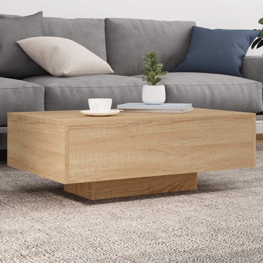 vidaXL Ablagetisch, Couchtisch mit LED-Leuchten Sonoma-Eiche günstig online kaufen