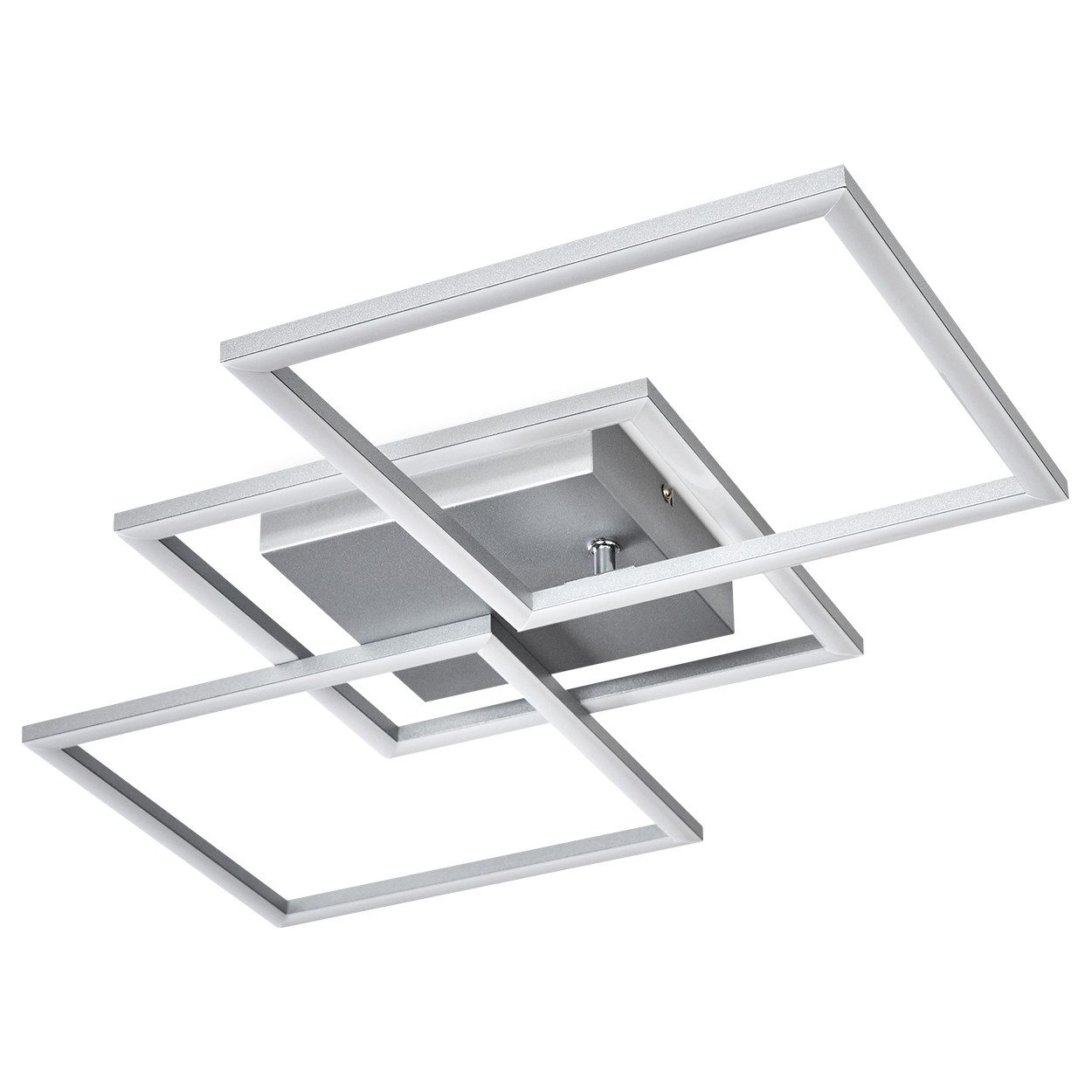 hofstein Deckenleuchte moderne Deckenlampe aus Metall/Kunststoff in Titanfarben/Weiß, LED fest integriert, 3000 Kelvin, mit verstellbaren Schirmen, Länge max. 74,5 cm, 31 Watt, 3550 Lumen