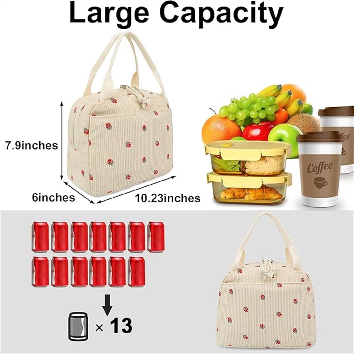 autolock Lunchbox Lunch Box für Frauen isolierte Lunch Tasche Lunch Tote Taschen