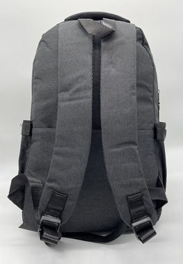Egomaxx Rucksack Basic Backpack Stoff Rucksack Uni Daypack Nadelstreifen Design (1-tlg., Basic), 4337 in Dunkelgrau-4