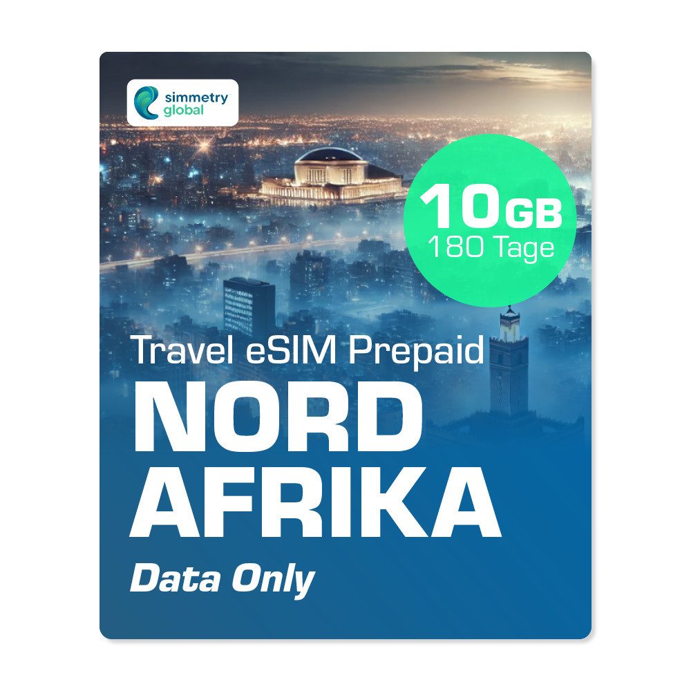 Simmetry Travel eSIM Nordafrika - 10 GB Prepaidkarte, (Reise-eSim)