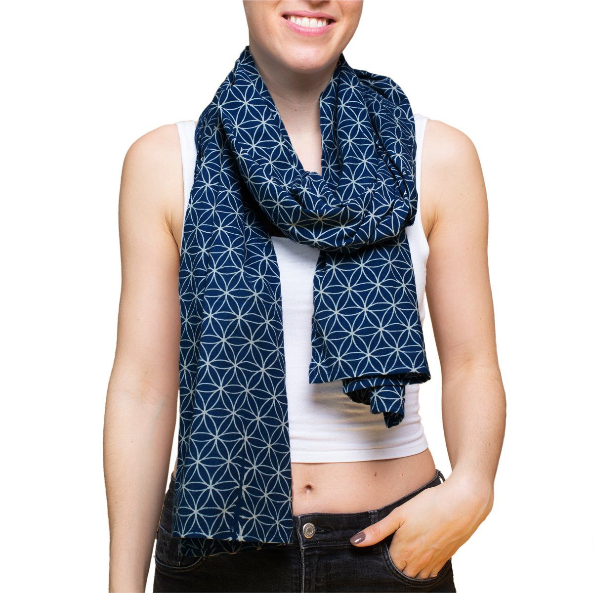 PANASIAM Starlit I Scarf Stola Chiffon I Design Batik Wax 100% Handmade