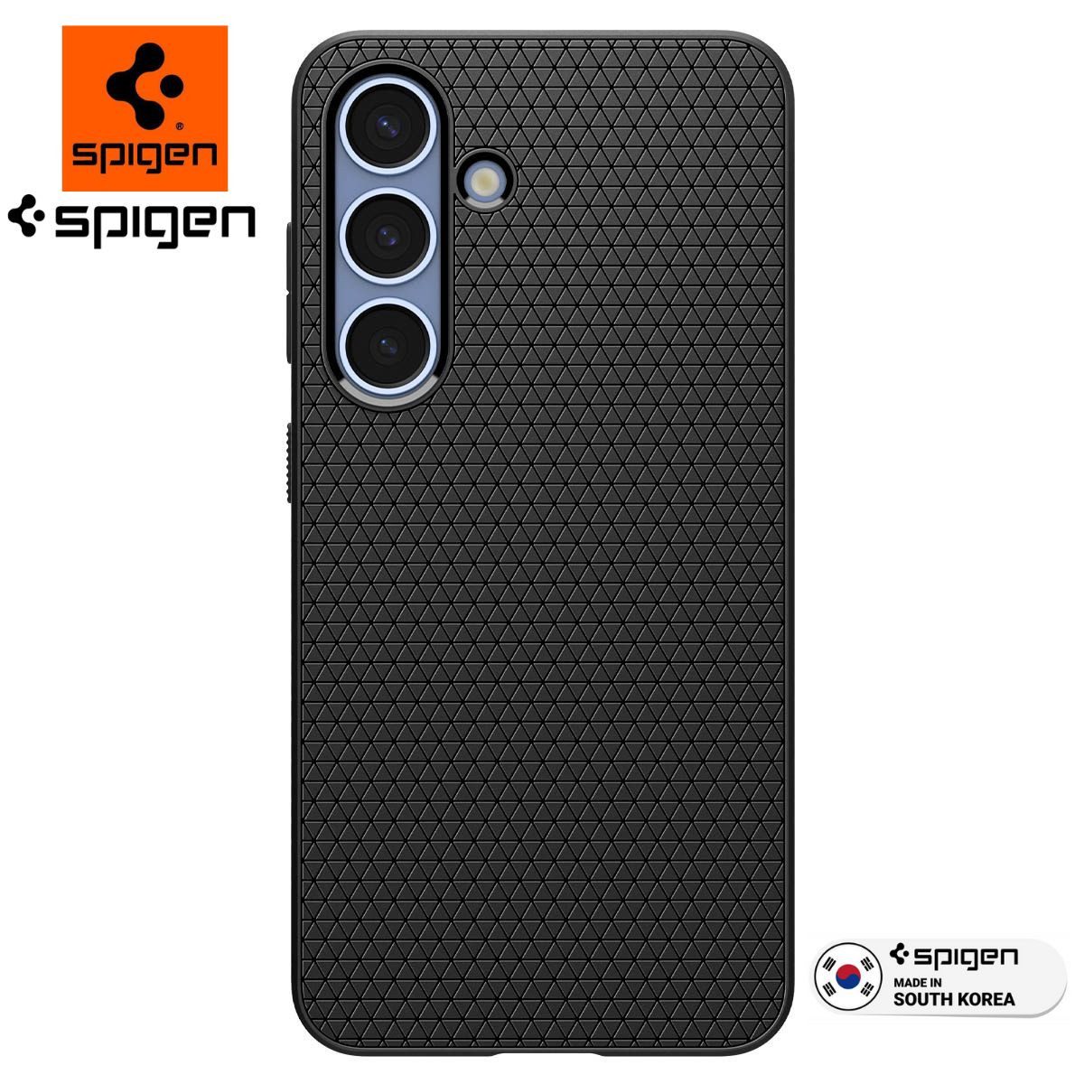 Spigen Handyhülle Hülle für Samsung Galaxy S25 Handyhülle Schutzhülle Stoßfest Schwarz 6,2 Zoll, Militärisch zertifizierter Fallschutz, Rutschfeste Oberfläche