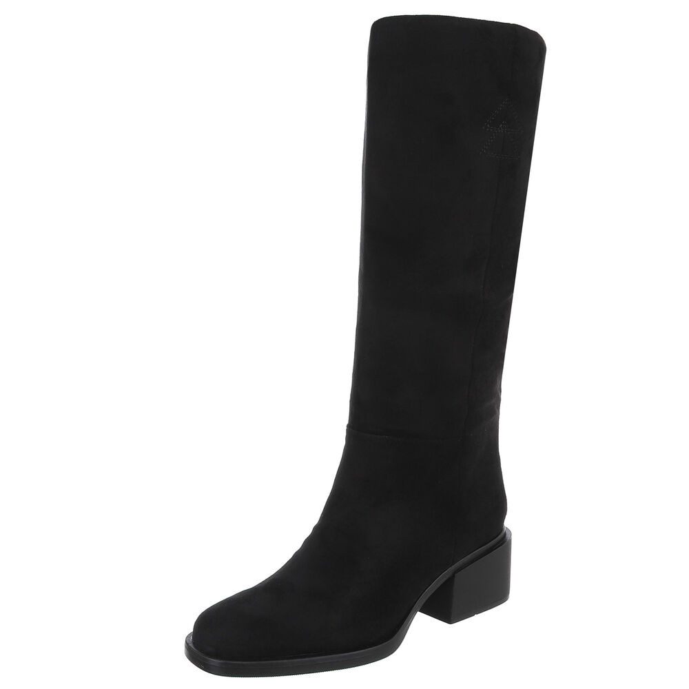 Ital-Design Damen Stiefel hoher Schaft Blockabsatz elegant Stiefel (92299700) Blockabsatz Stiefel in Schwarz
