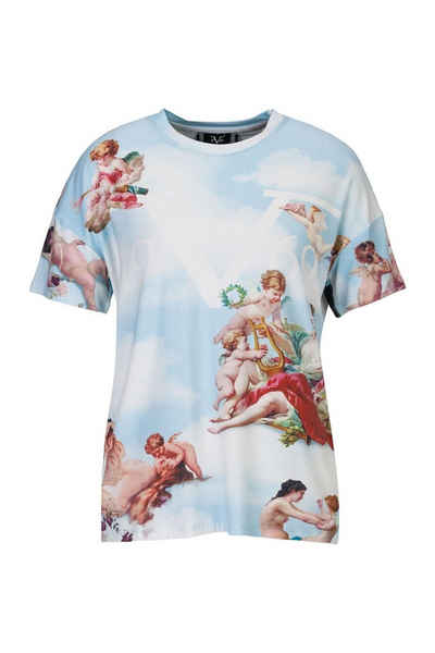 19V69 Italia by Versace T-Shirt TUALA Damen Kurzarm Shirt - Renaissance-Inspirierte Engelsmotive (XS-XXL)